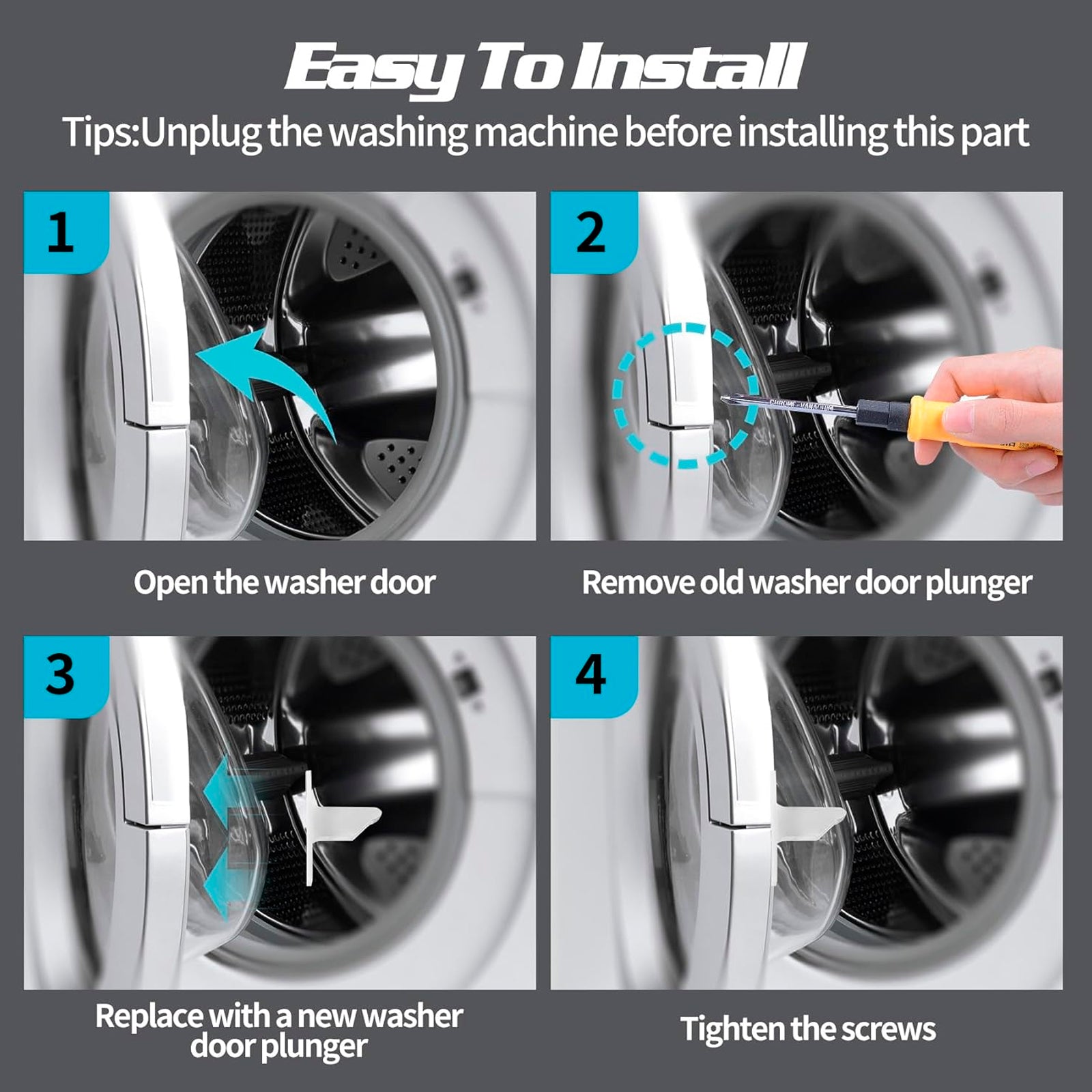 Strike de verrouillage de porte de laveuse WH01X20823 pour GE Hotpoint Remplacer AP6004903 PS11736830