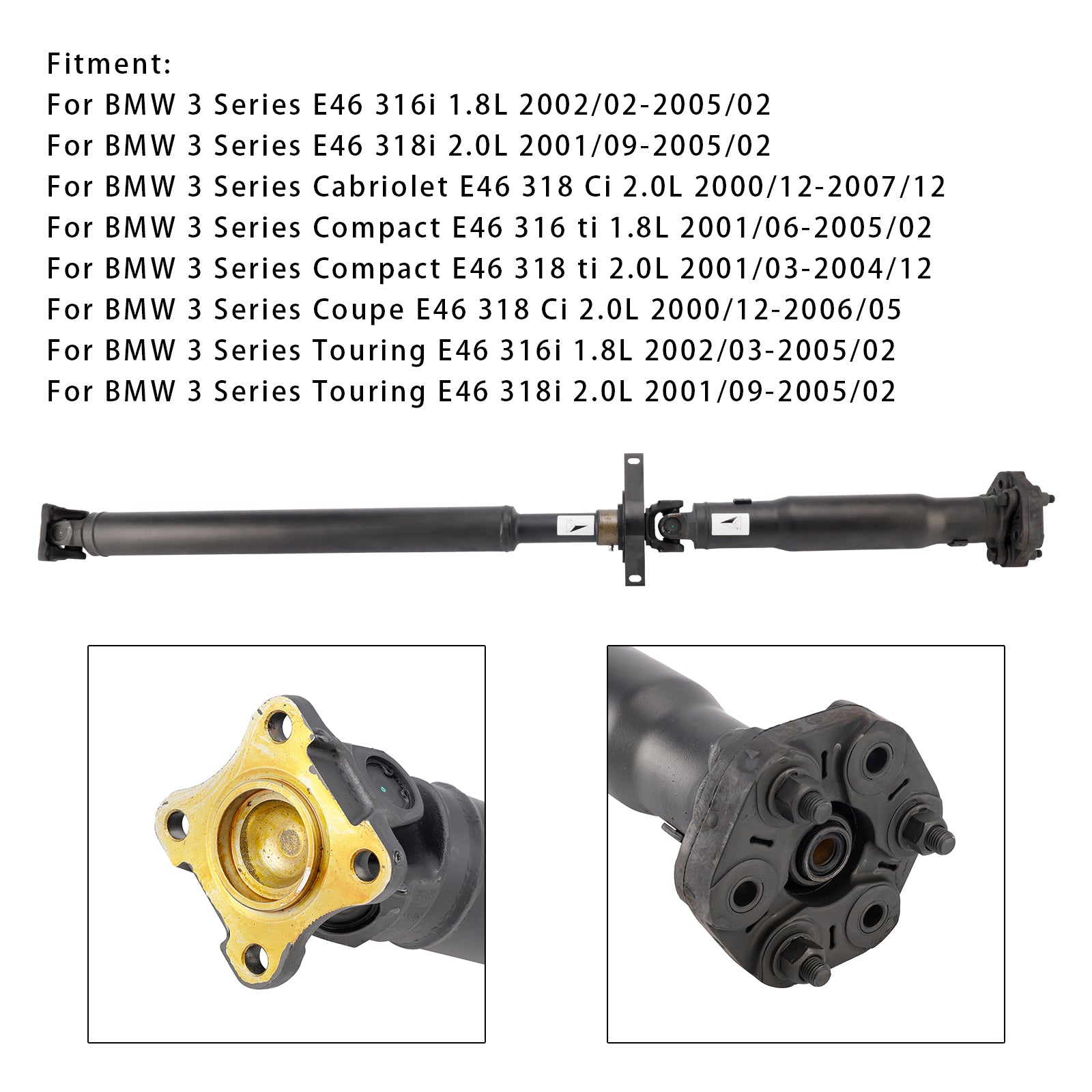 Ensemble d'arbre de transmission arrière, 26117519303, pour BMW série 3 E46
