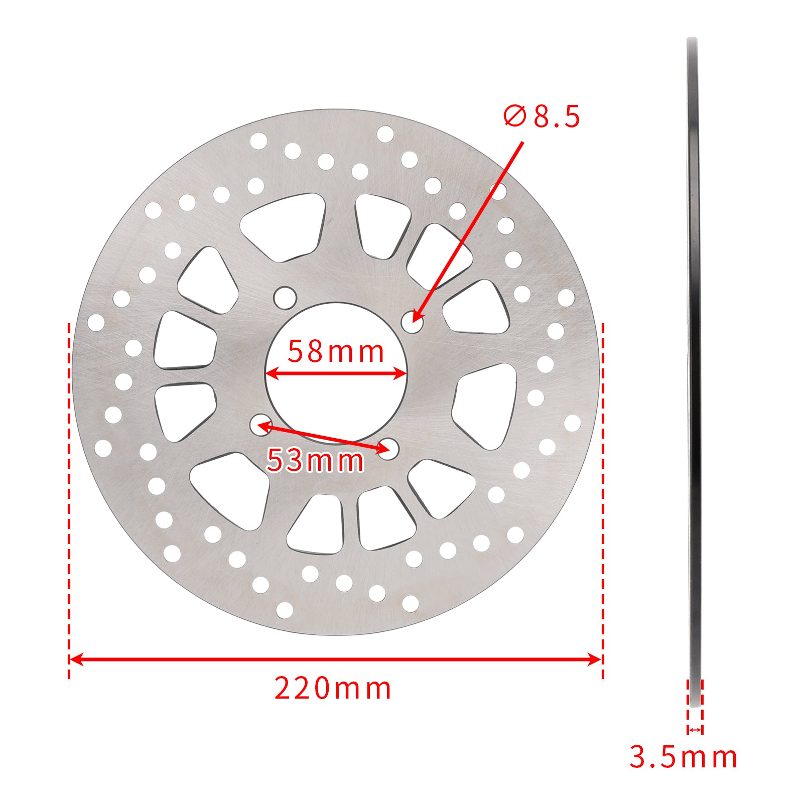 Ny bakbremseskive rotor 220mm for Yamaha Crypton T105 T110 Sexy 110