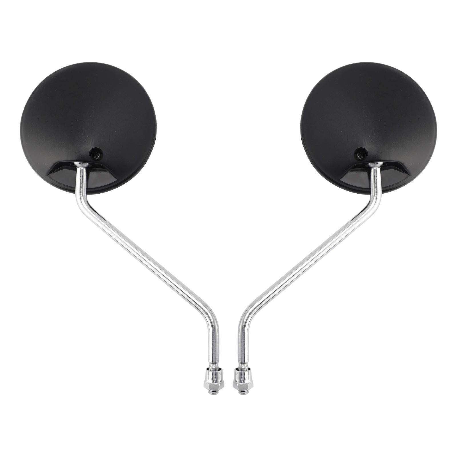 Pair Round Mirrors Black For Piaggio Vespa Scooter Moped 8mm Universal Fit