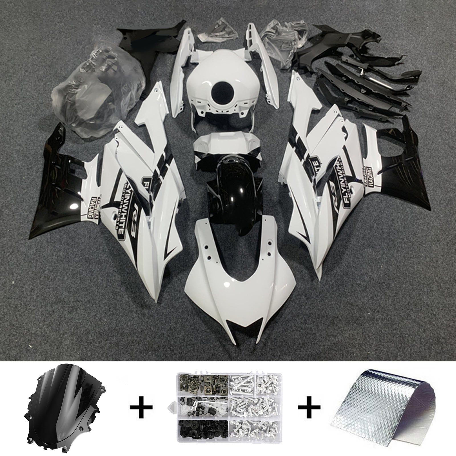 2022-2023 YAMAHA YZF-R3 R25 injektionsmässa kit Bodywork Plastic ABS