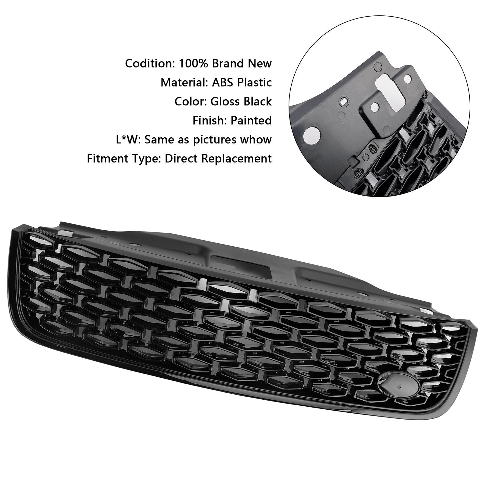 2017-2020 Land Rover Discovery 5 L462 Dynamic Style Front Grille Black