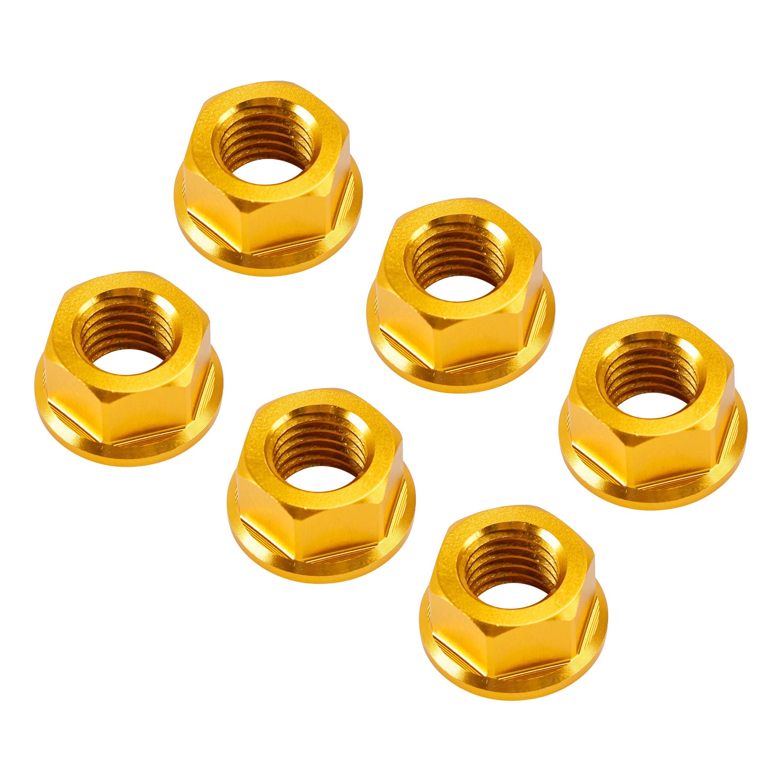 Paquet de 6 écrous de bride de pignon arrière en aluminium M10X1.5mm or pour moto vélo