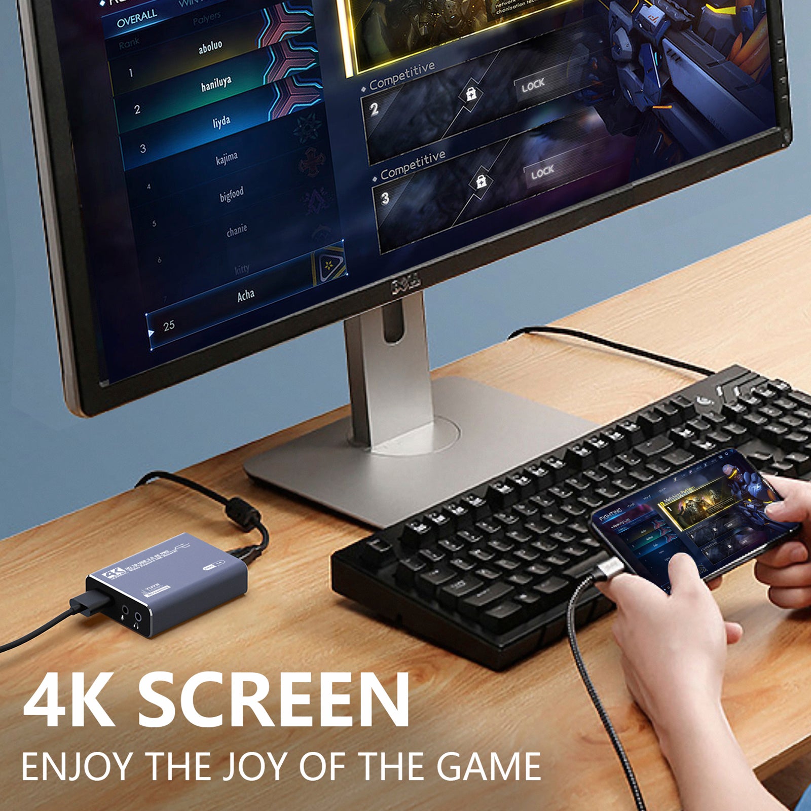 Tarjeta de adquisición HDMI Vídeo 4K Decodificador en vivo Grabación Adquisición de audio