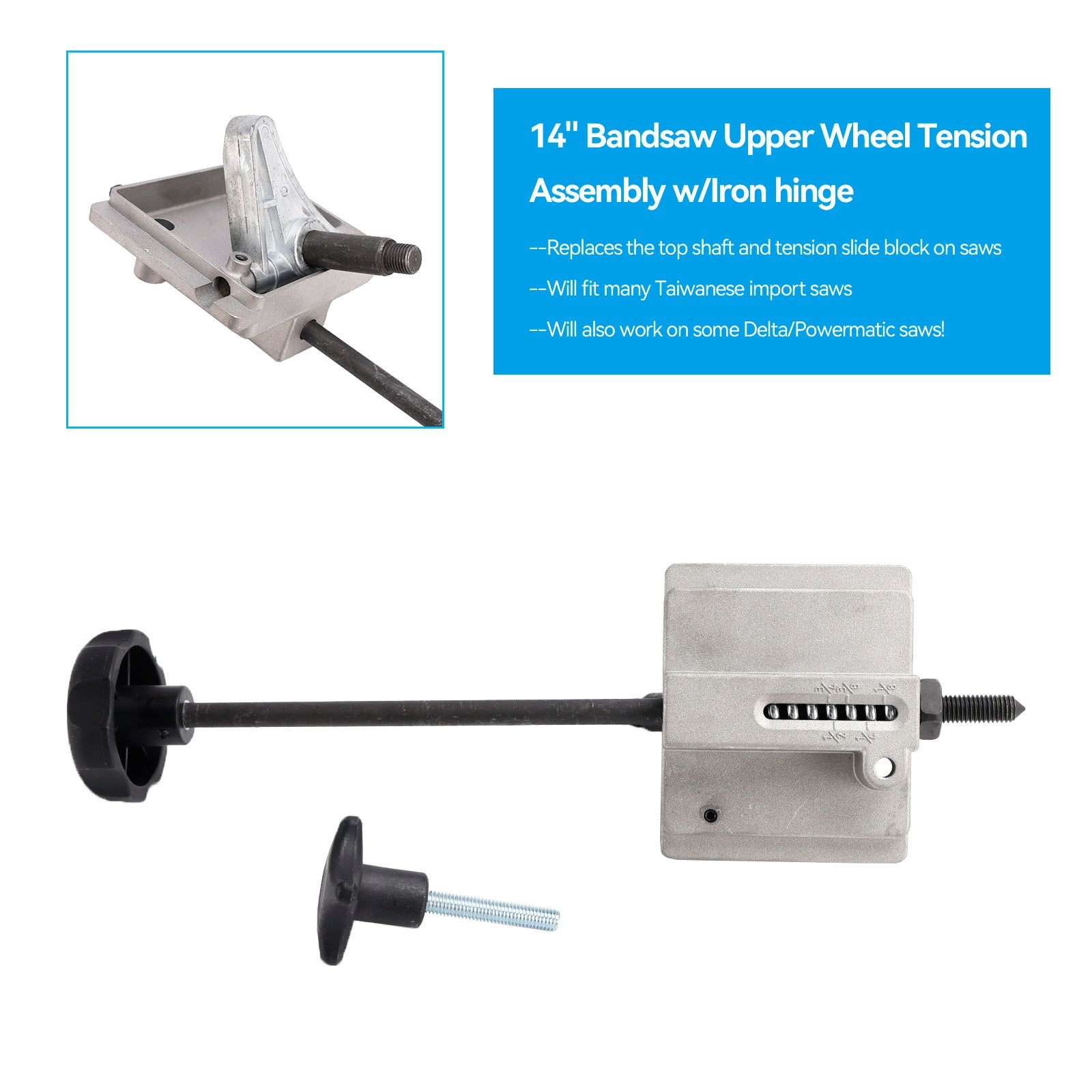 14" Zostava napnutia horného kolesa pásovej píly s železným pántom pre Delta/Powermatic