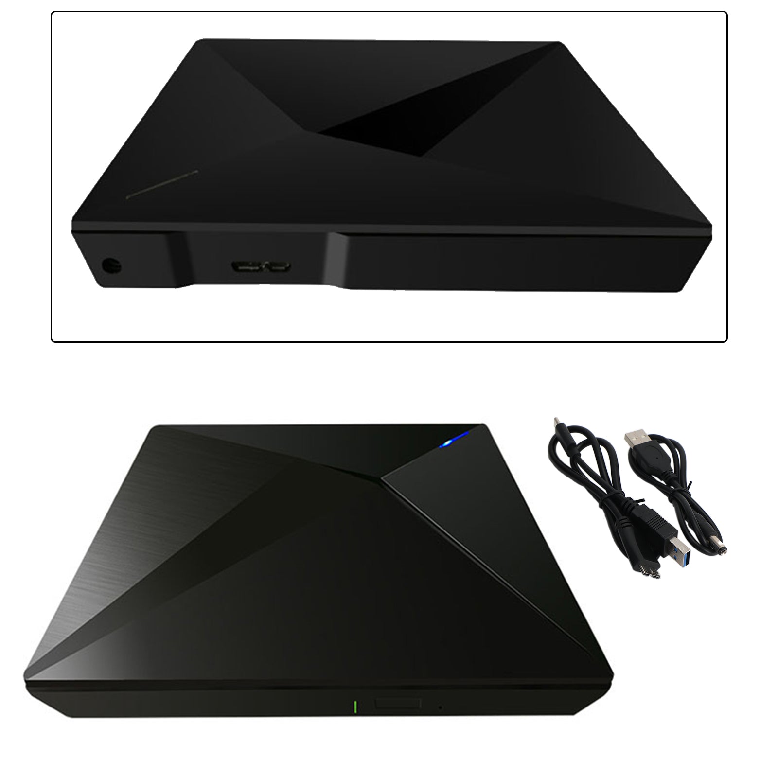 Ultra-Thin DVD RW CD ekstern optisk stasjon bærbar type-c USB bærbar PC BLK