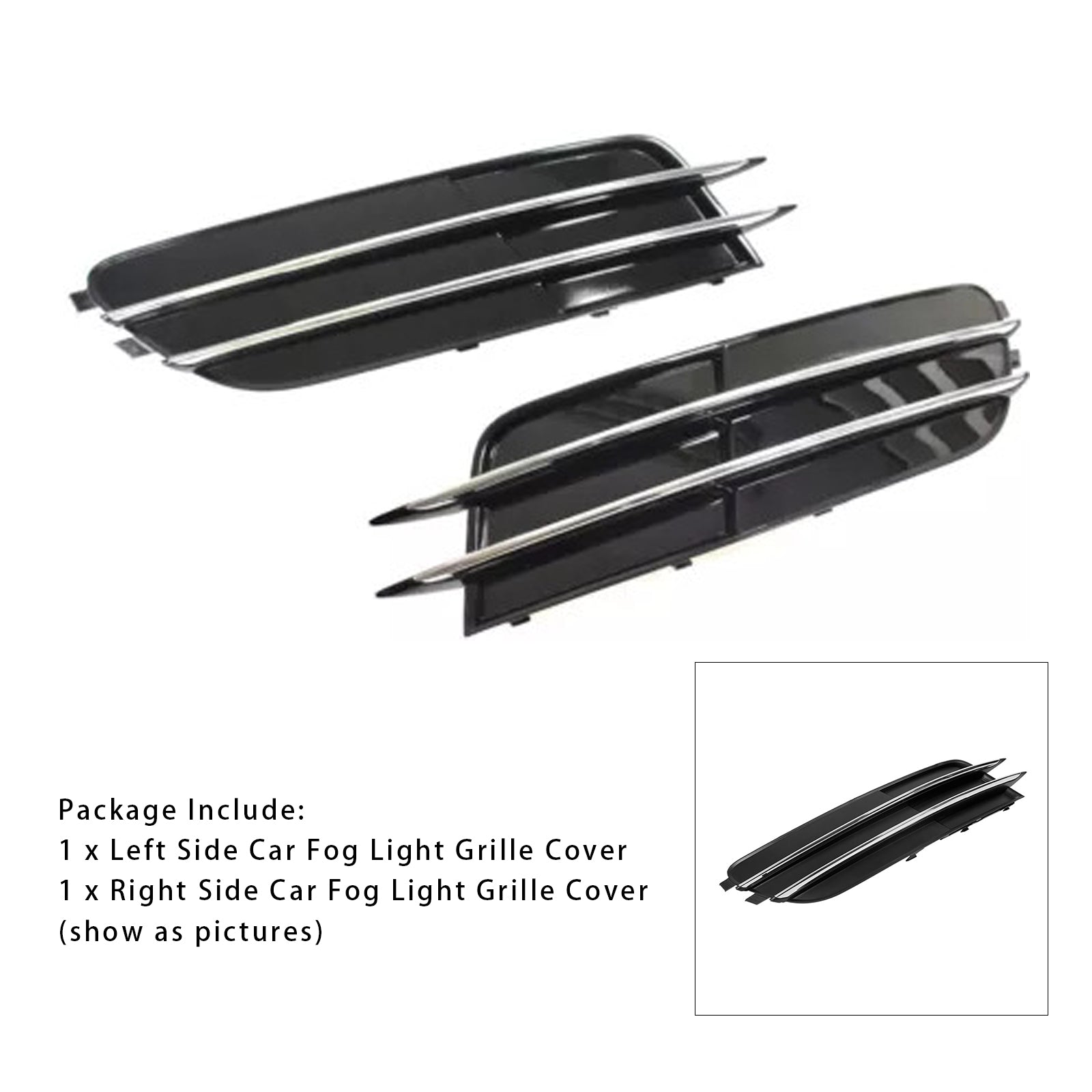 2012-2014 Audi A6 C7 1 Pair Front Bumper Fog Light Grill Cover Bezel