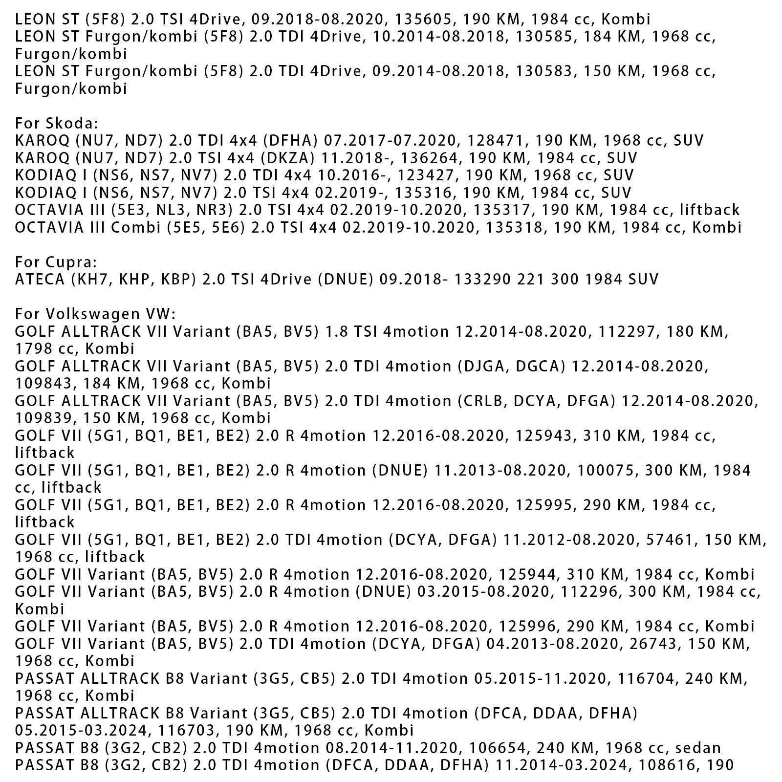 Bakaksel gir differensial 0cq525010t for VW Skoda Audi Seat AWD 4x4