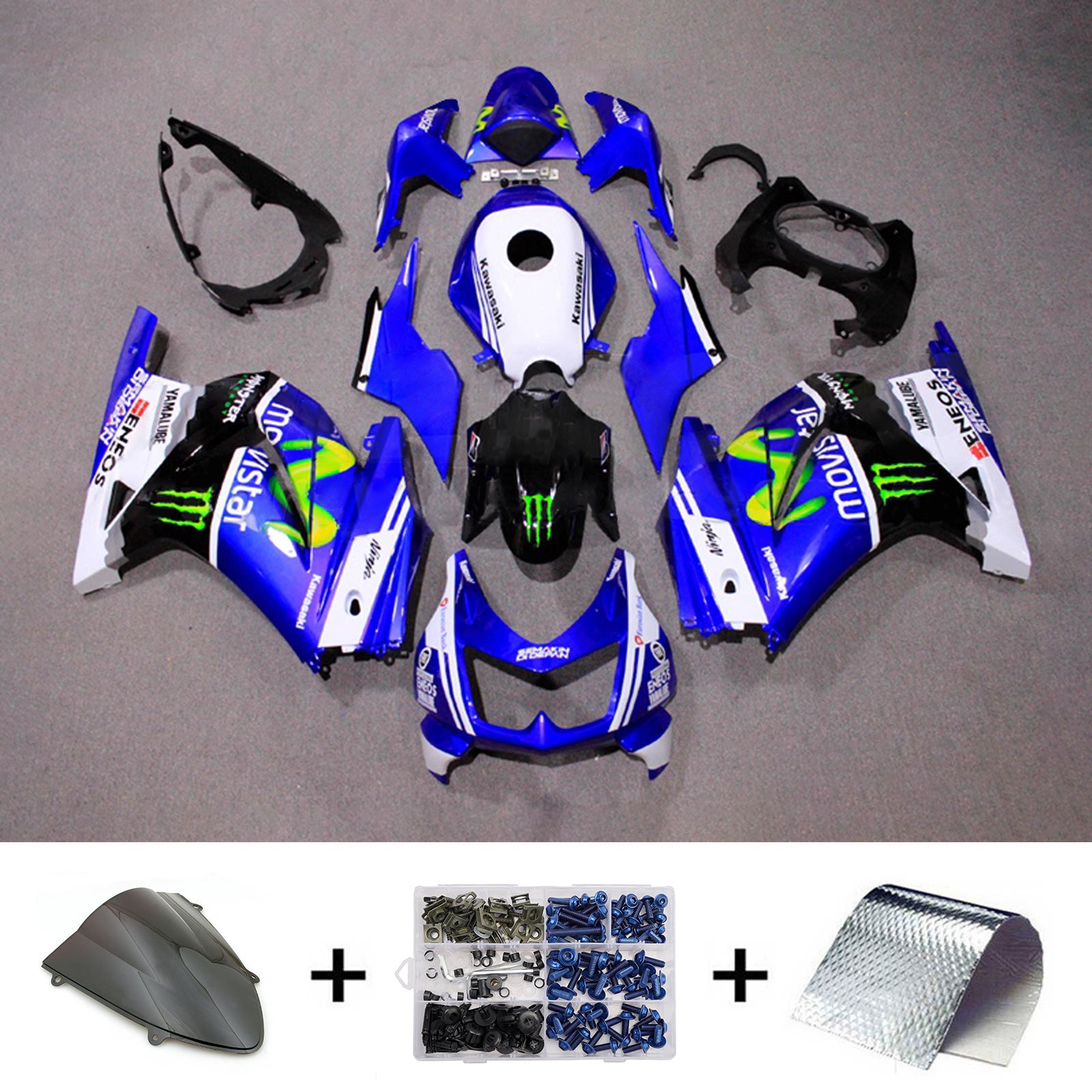 Kit carena iniezione carrozzeria in plastica ABS adatta per Kawasaki EX250 Ninja250R 2008-2012