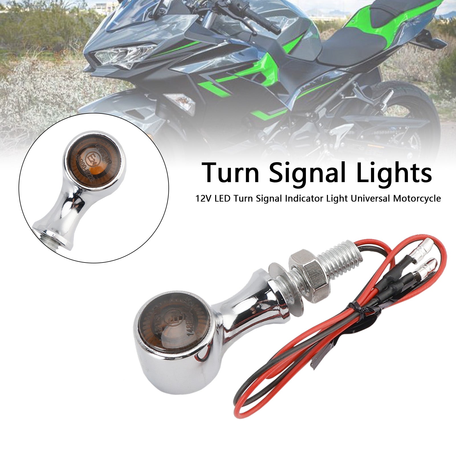 12V LED -turneringsindikatorljus 8mm Universal Motorcykel för Suzuki