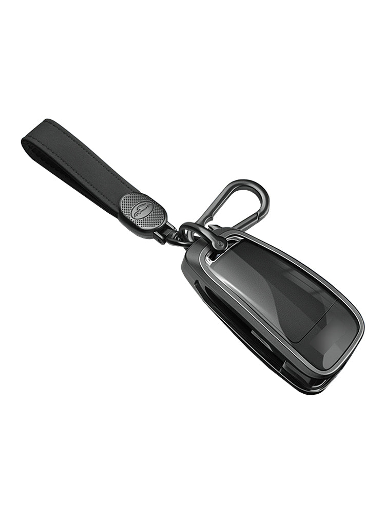 Aluminum Alloy TPU Silvery Car Key Case Cover With Buckle For Audi a6l a4l a3