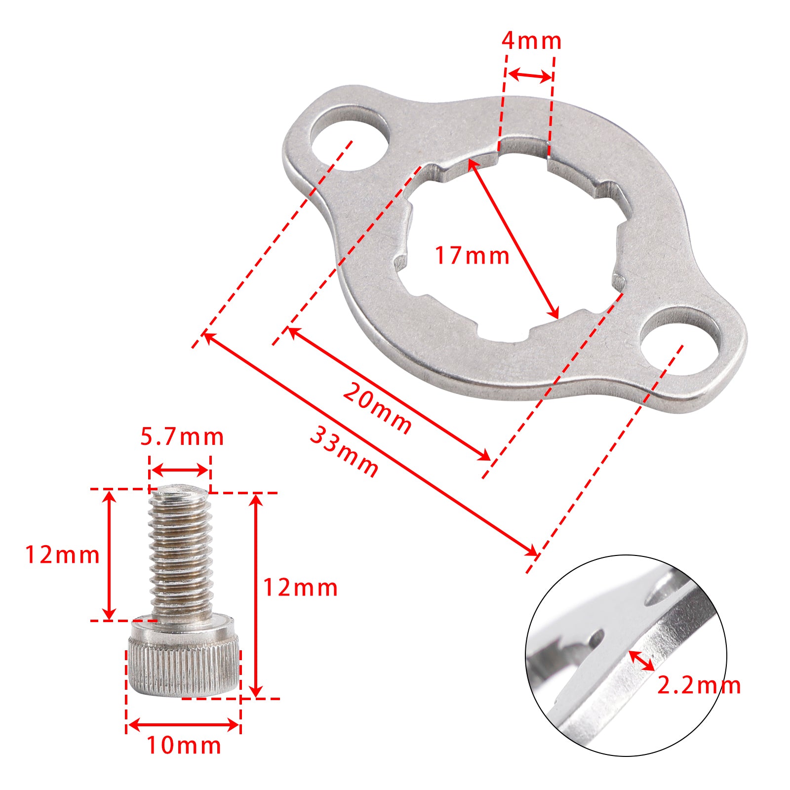 Front Soprocket Rettaining Plate Kit för Yamaha DT125 SR125 TZR125 SR125 1982-2000