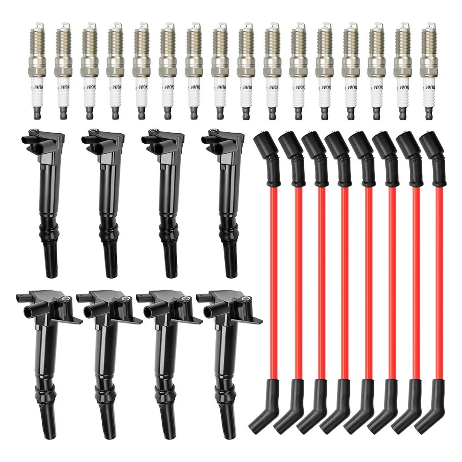 8 Ignition Coil+16 Spark Plug+8 Wires UF834 UF865 For Ford F-250 F-350 E-450