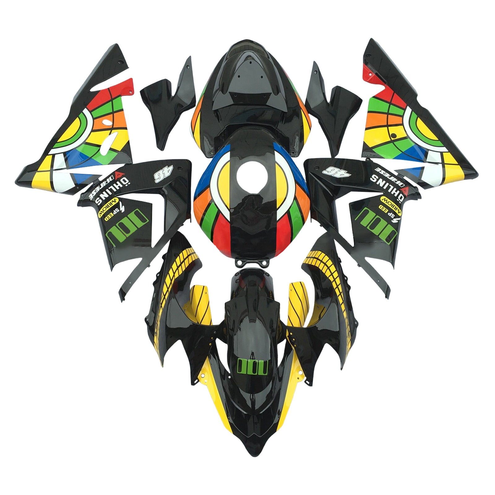 Injectiekuipset carrosserie kunststof ABS geschikt voor Kawasaki ZX10R 2004-2005