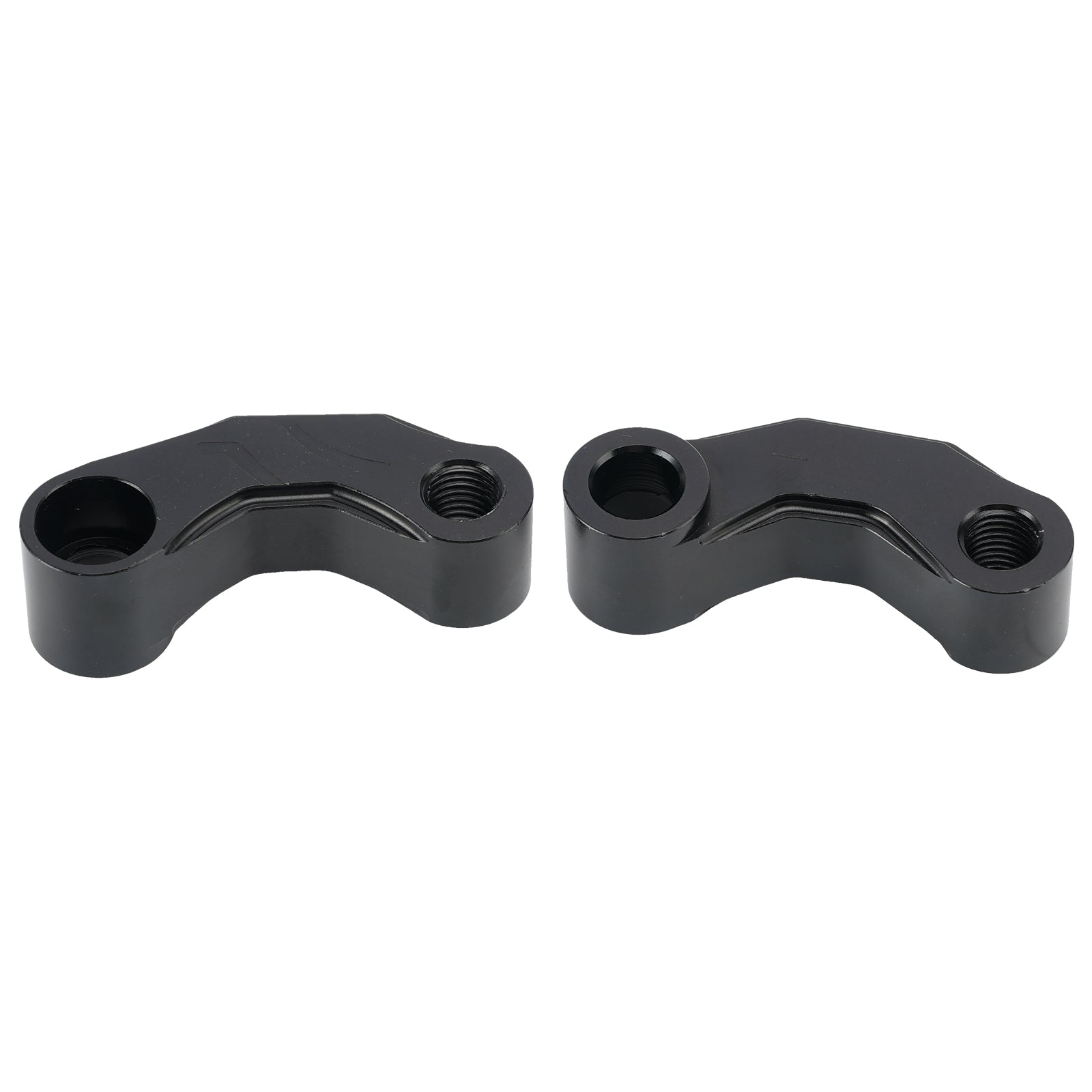 Pair Black Aluminum Mirror Extenders Risers Extension 10mm Universal Fit