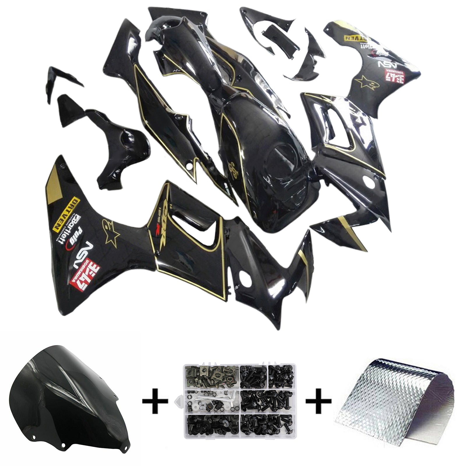 2002-2006 Honda CBR125R injektionsmässa kit karosseriplast ABS