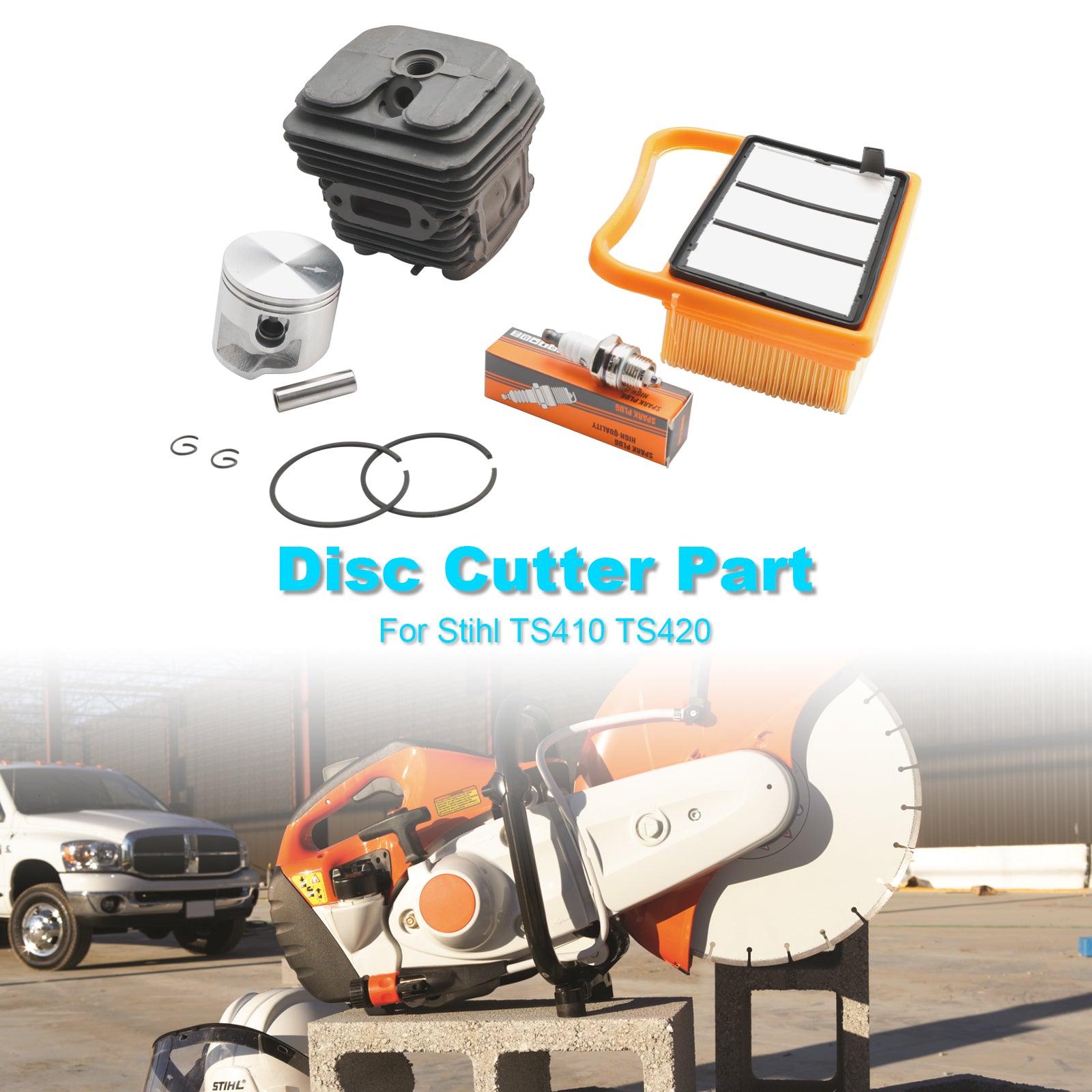 STIHL TS410 TS420 KIT DE SERVIÇO DE PISTON CILINDRO COM FILTRO DE AR 4238 020 1202