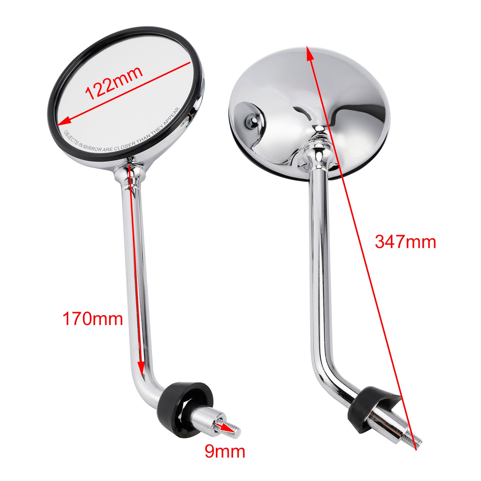 Chrómové spätné zrkadlá pre Vespa LX 50 2T/4T & LX 125 & LX 150 2005-2013