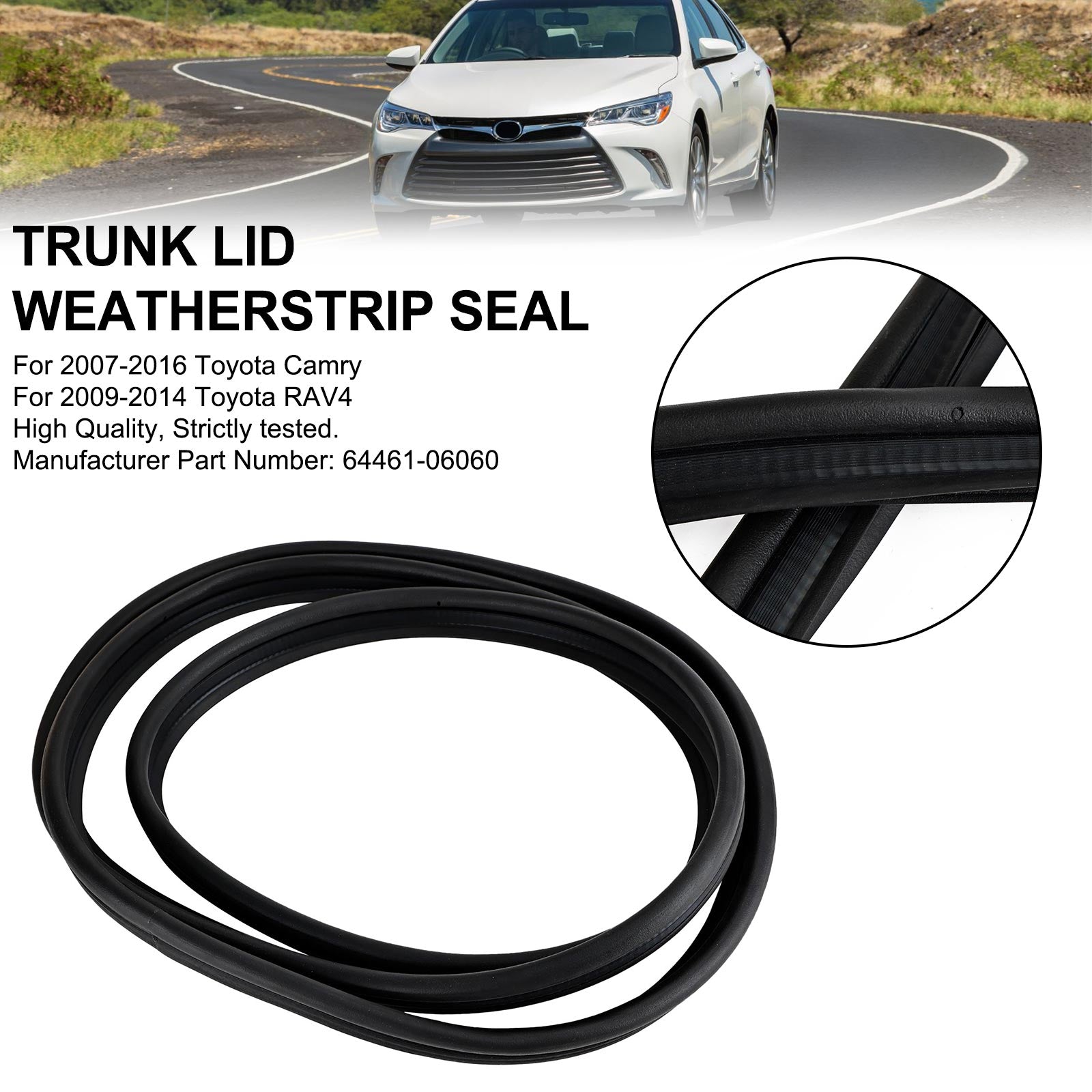 Bakre bagageutrymme Weatherstrip Gummitätning 64461-06060 för Toyota Camry 2007-2011