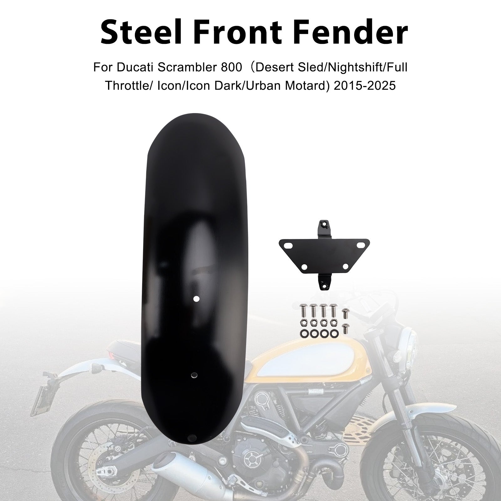 2018-2025 For Ducati Scrambler 1100 ( PRO/Sport/Spezial/ Dark PRO/Sport PRO ) Steel Front Fender Mudguard