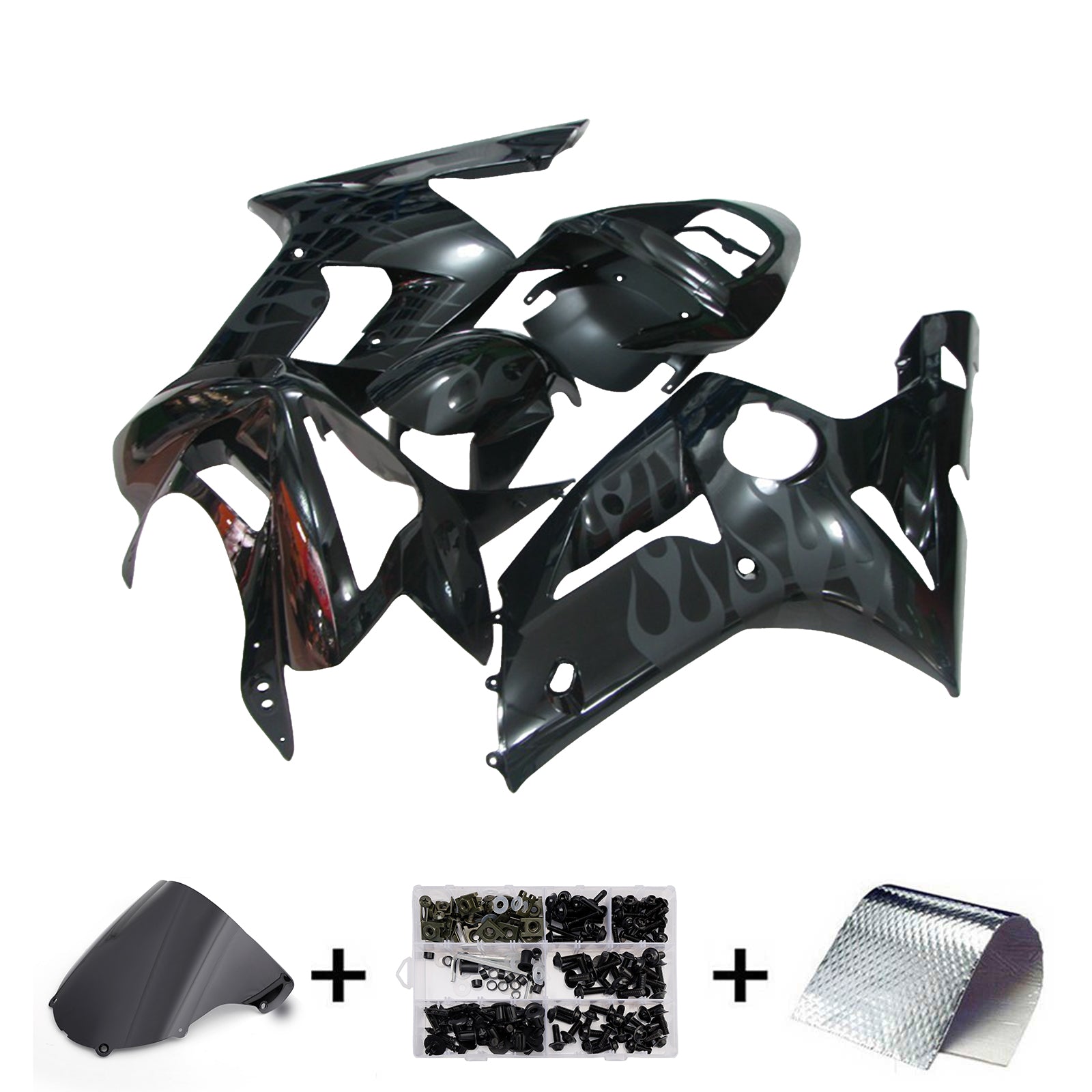 Injeksjon Fairing Kit Bodywork Plast Abs Fit for Kawasaki ZX6R 636 2003-2004