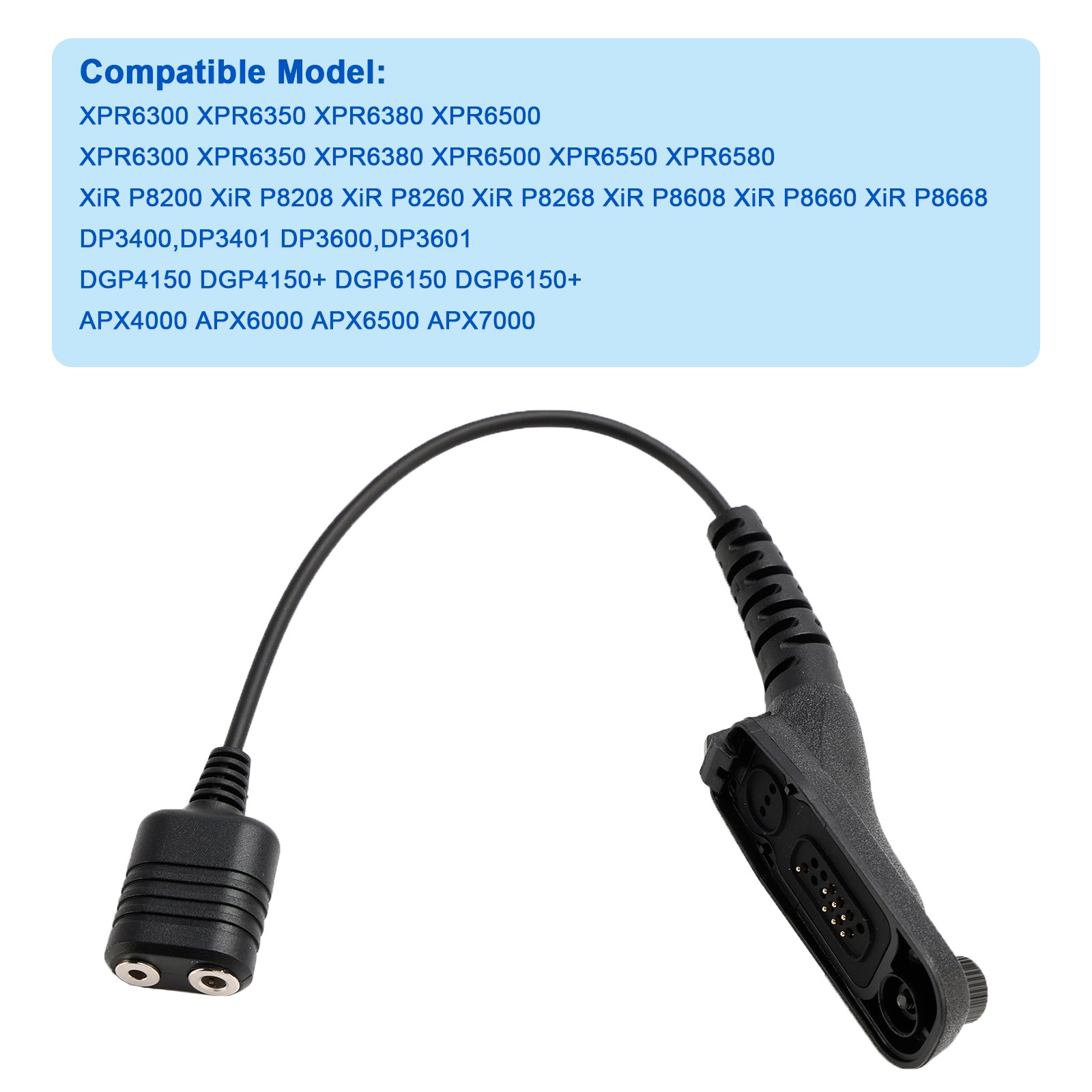 K Interface Headset Port Converter Cable för XPR6380 XIR P8208 DP3401 DGP6150