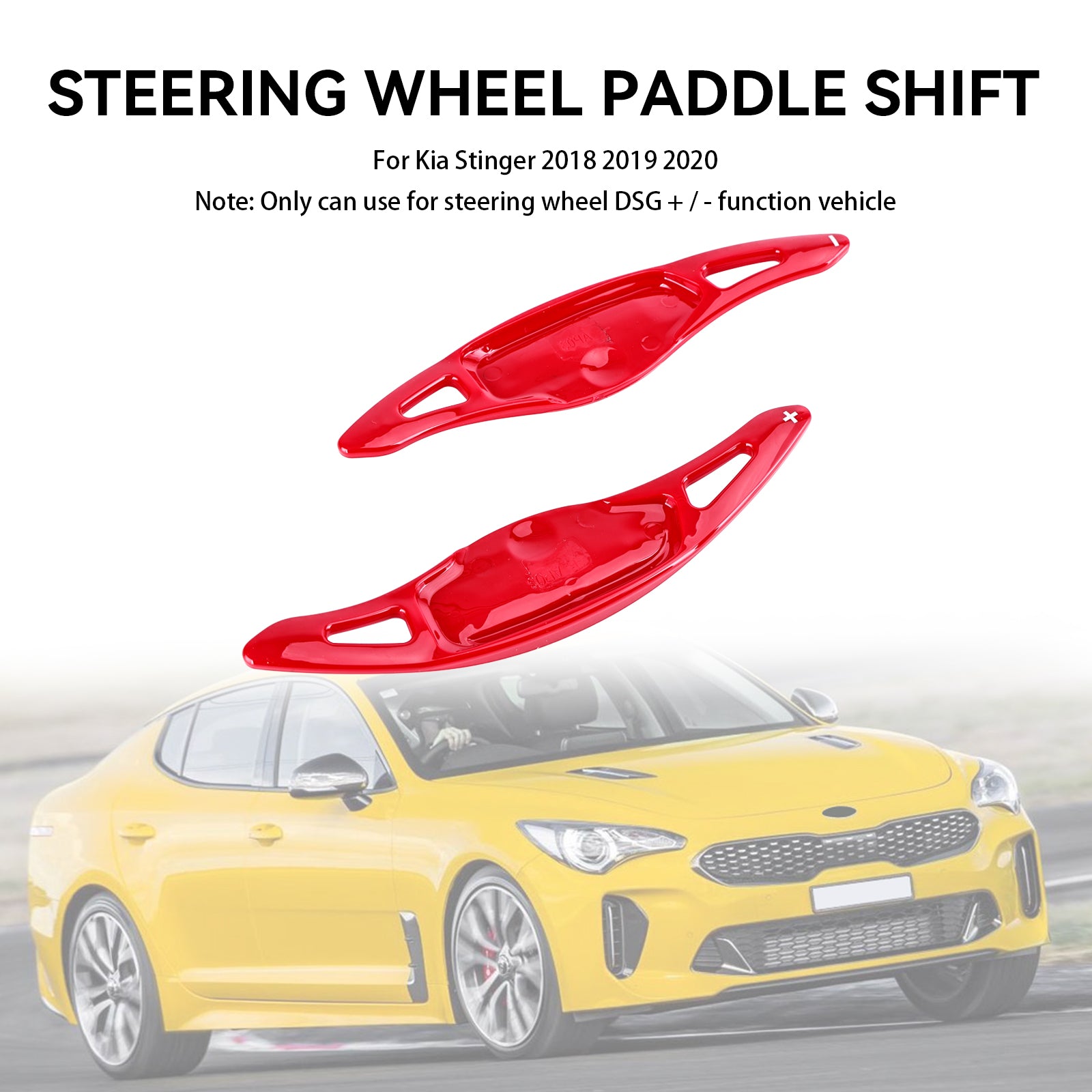 Rødt rattskift Paddle Shifter Extension Fit Kia Stinger 2018-2022