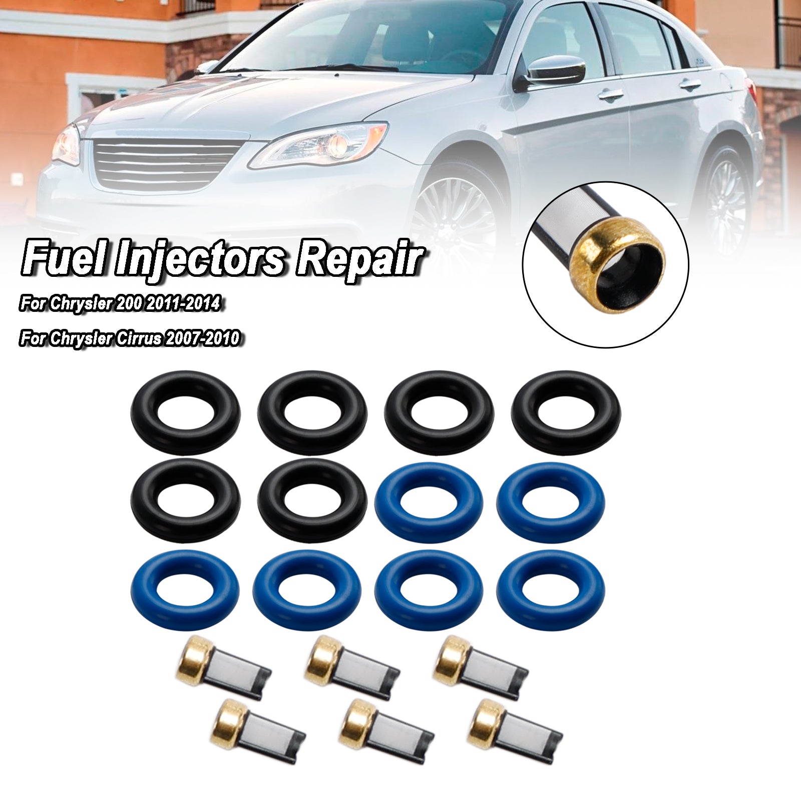 Kit de reparación de inyector de combustible FJ1058 compatible con Dodge Caliber 2007-12 Avenger 2008-14