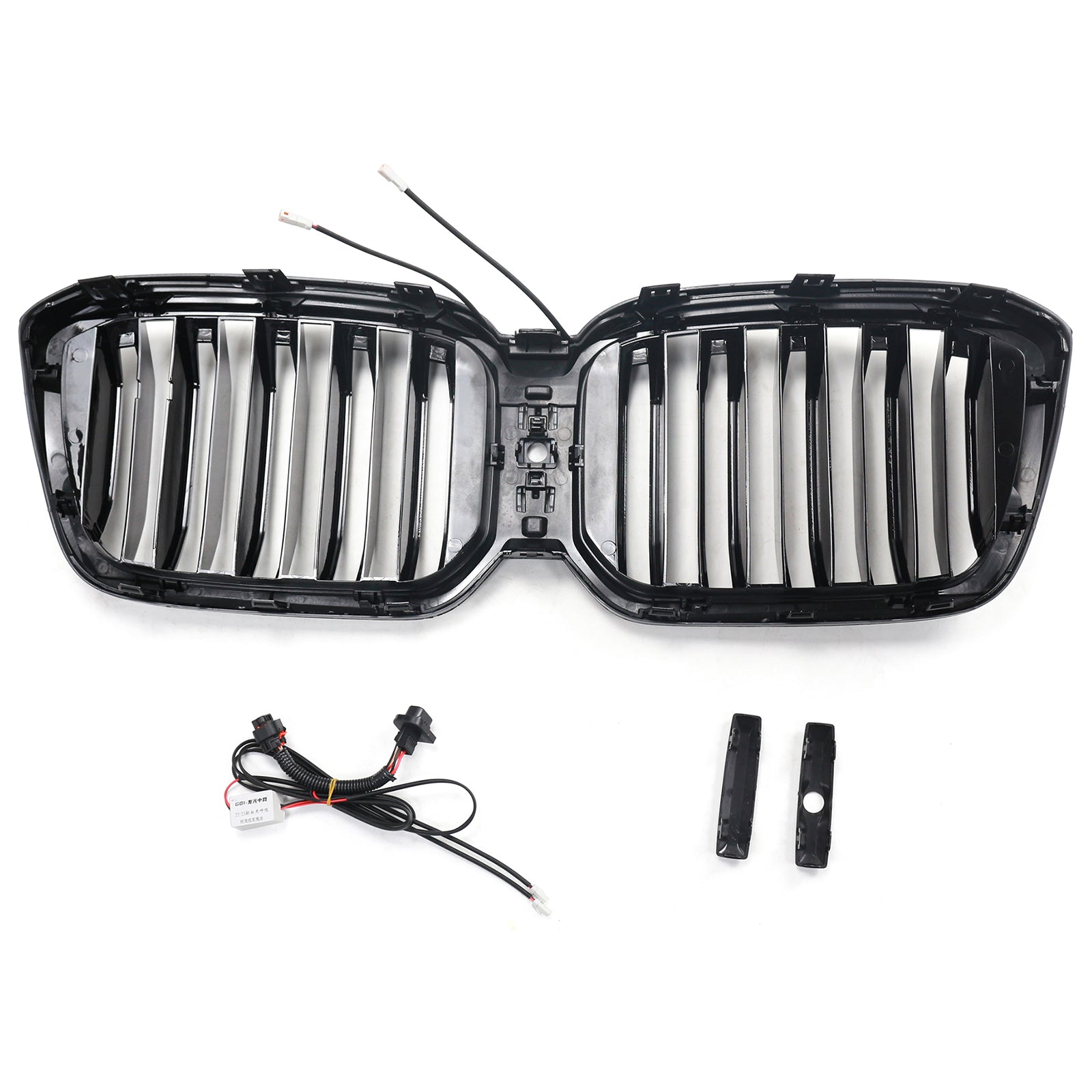 2022-2025 BMW X3 G01 X4 G02 Double latte de pare-chocs noir brillant