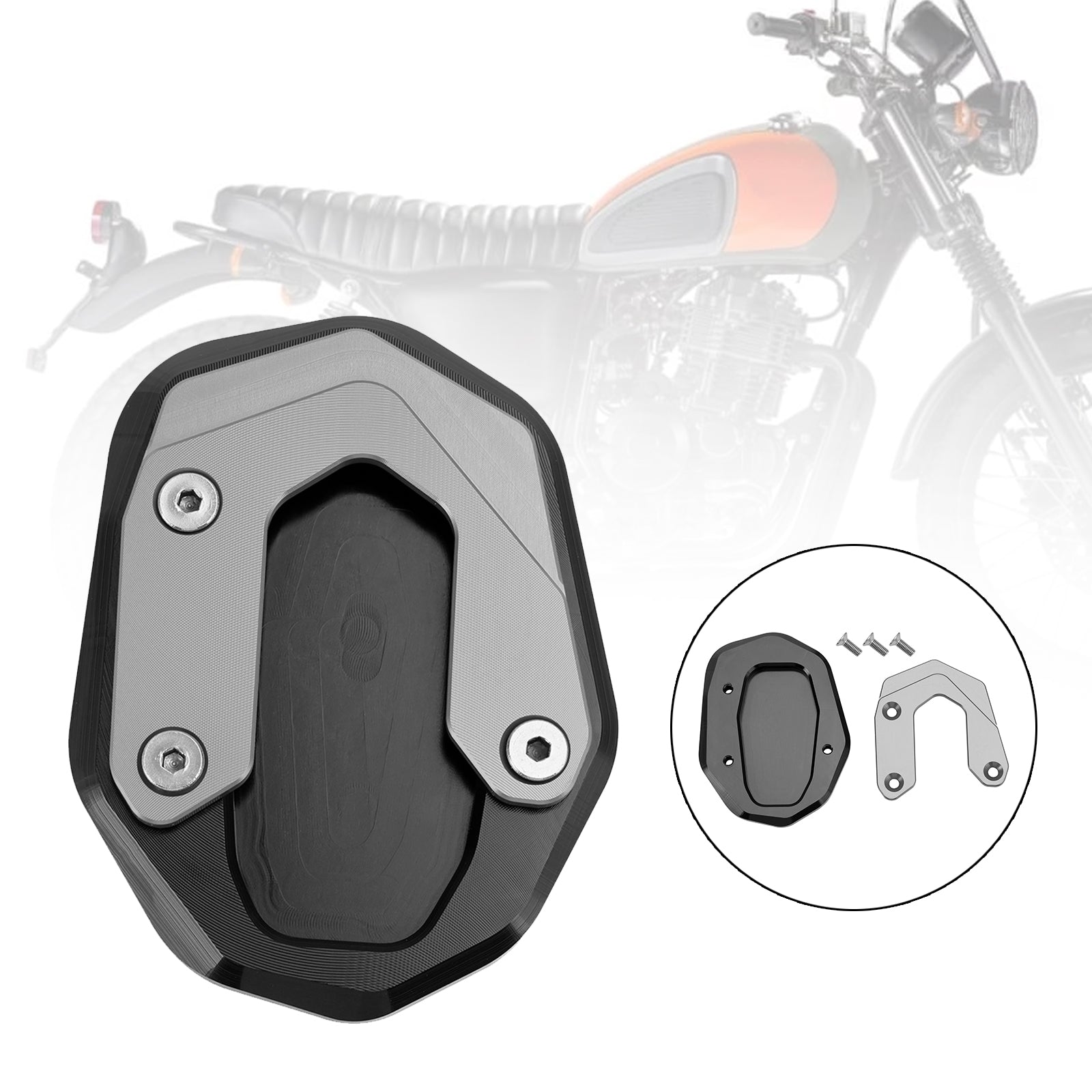 Kickstand Forstørrende platepute Fit for Ducati Scrambler 400/800/1100 2015-2020