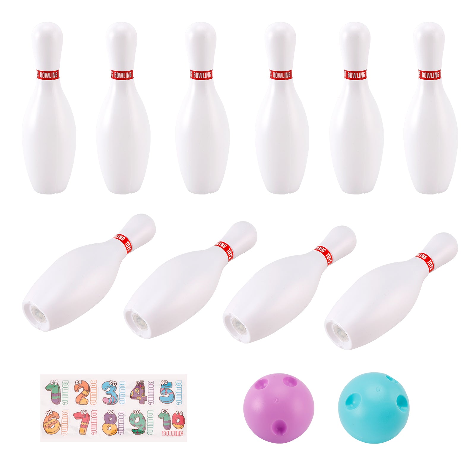 19cm lichtgevende bowlingbalset voor kinderen binnen & Buitenfeestspel speelgoed cadeau