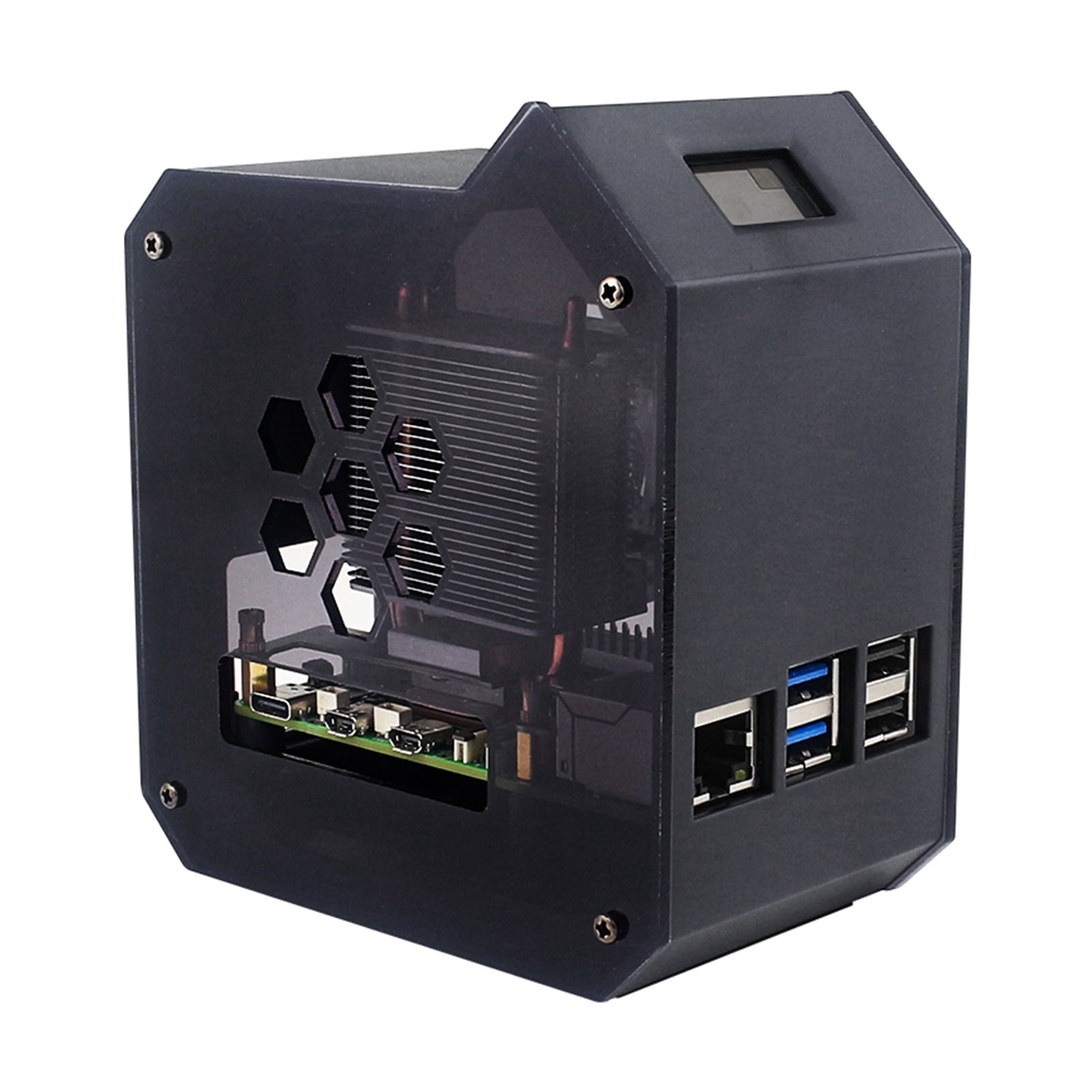 Raspberry Pi 5 Vertikal Tower Fan Set med 0,96 tum OLED SCREEN RADIATOR SCAL