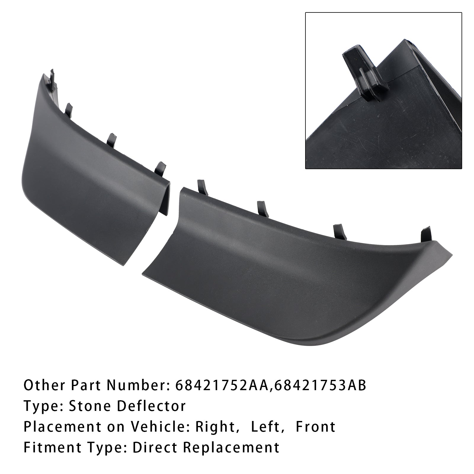 2021-2024 Jeep Grand Cherokee Front esquerda+ fáscia direita Spat 68421752aa 68421753a 68421753AB