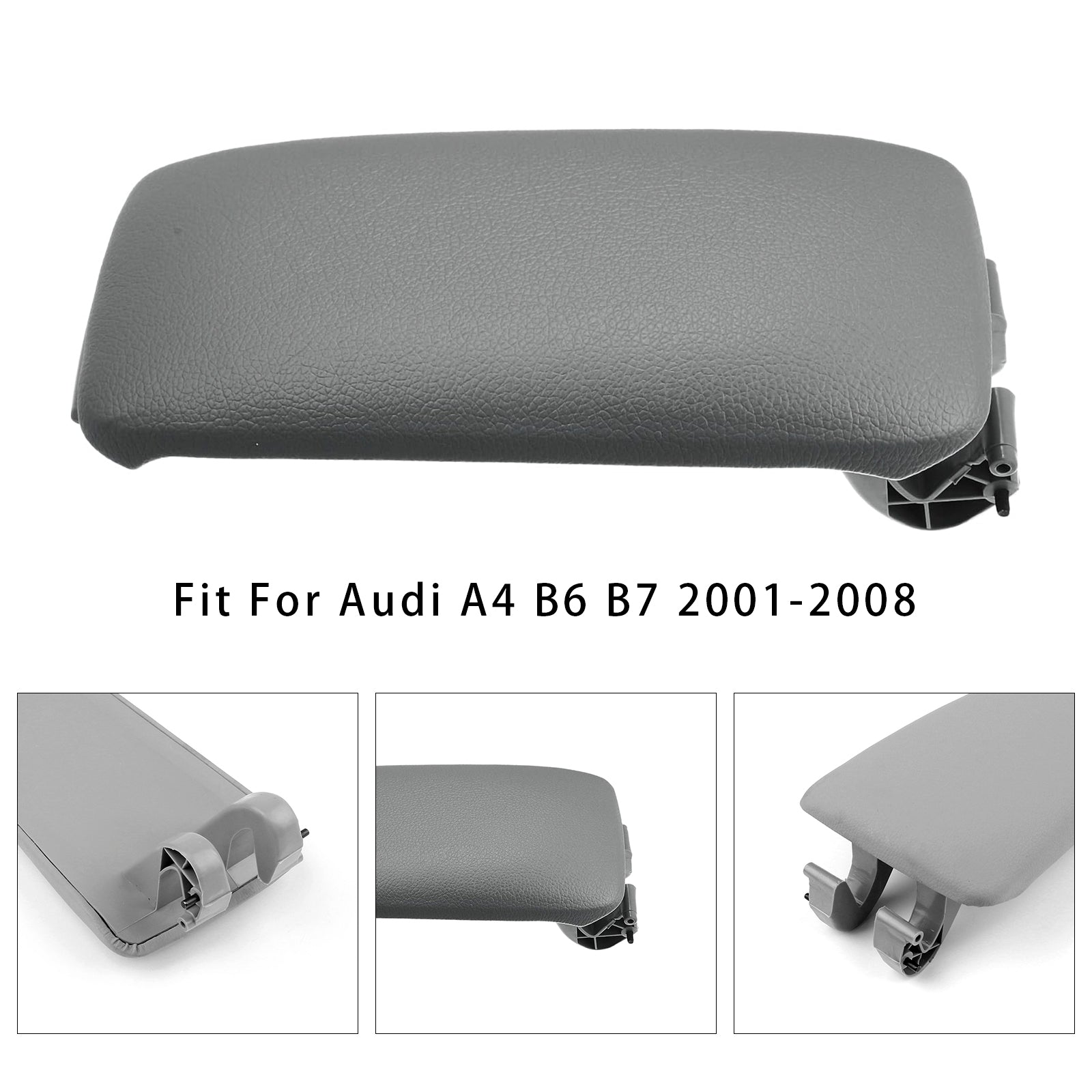 2001-2008 Audi A4 B6 B7 Grijs lederen armsteun middenconsole deksel 8E0864245E