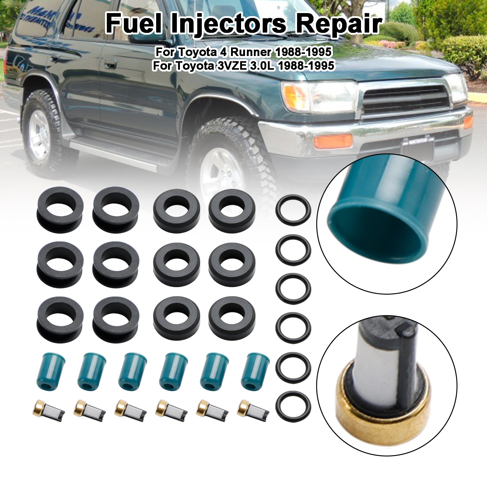1988-1995 Toyota 3VZE 3.0L Truck Brandstofinjector Reparatie Seal Rebuild Kit