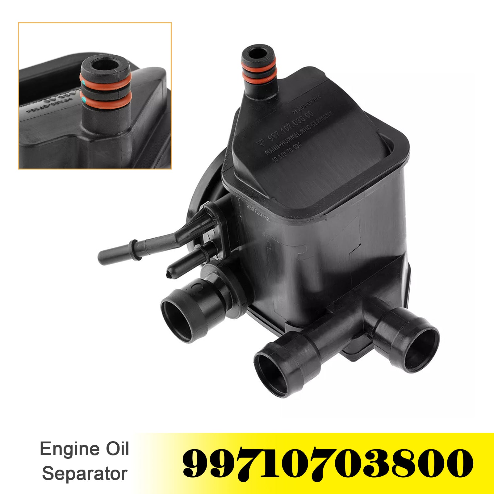 2007-2008 Porsche 911 Targa 4S H6 3.8L Motor central Separador de óleo Válvula de ventilação 99710703800 90033105340