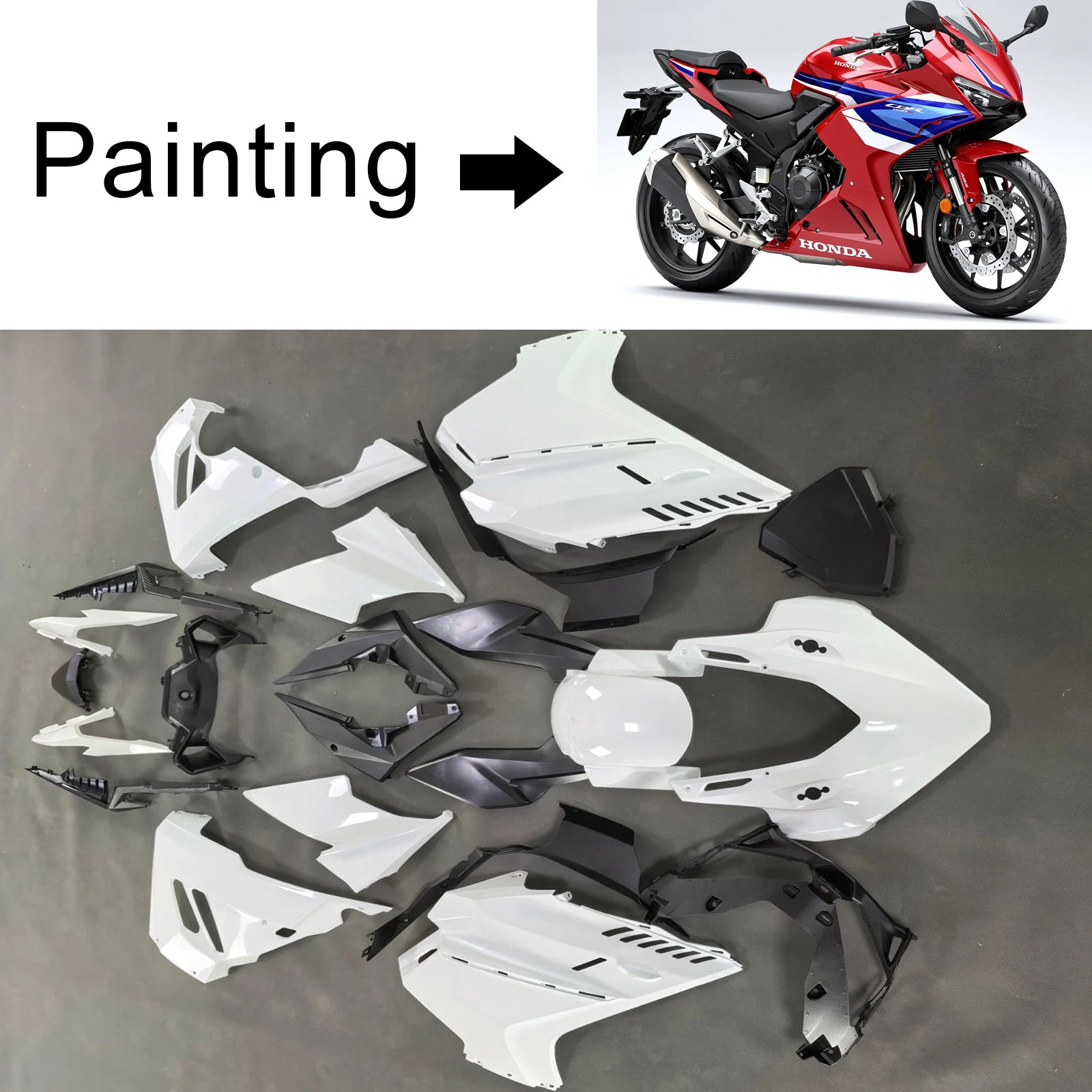 Injektionssats Kit Bodywork Plastic ABS för Honda CBR400R CBR500R 2024-2025