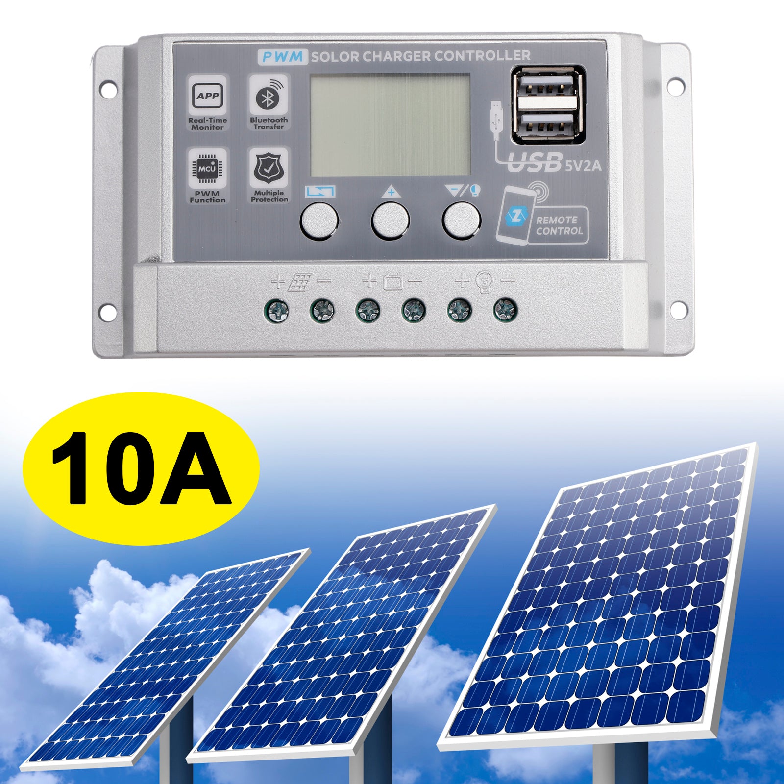 10A-60A PWM zonnecontroller Mobiele APP Intelligente bediening zonnecontroller