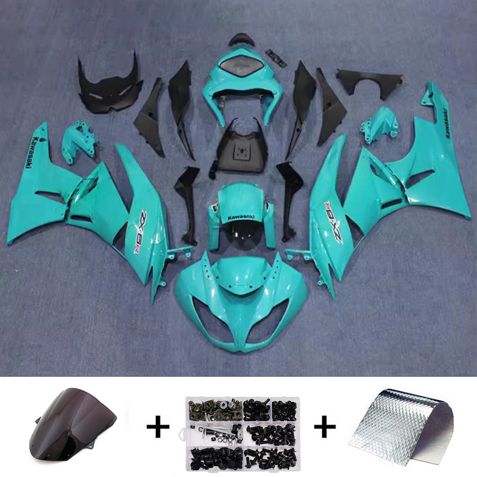 Kit carena iniezione carrozzeria in plastica ABS adatta per Kawasaki ZX6R 636 2009-2012
