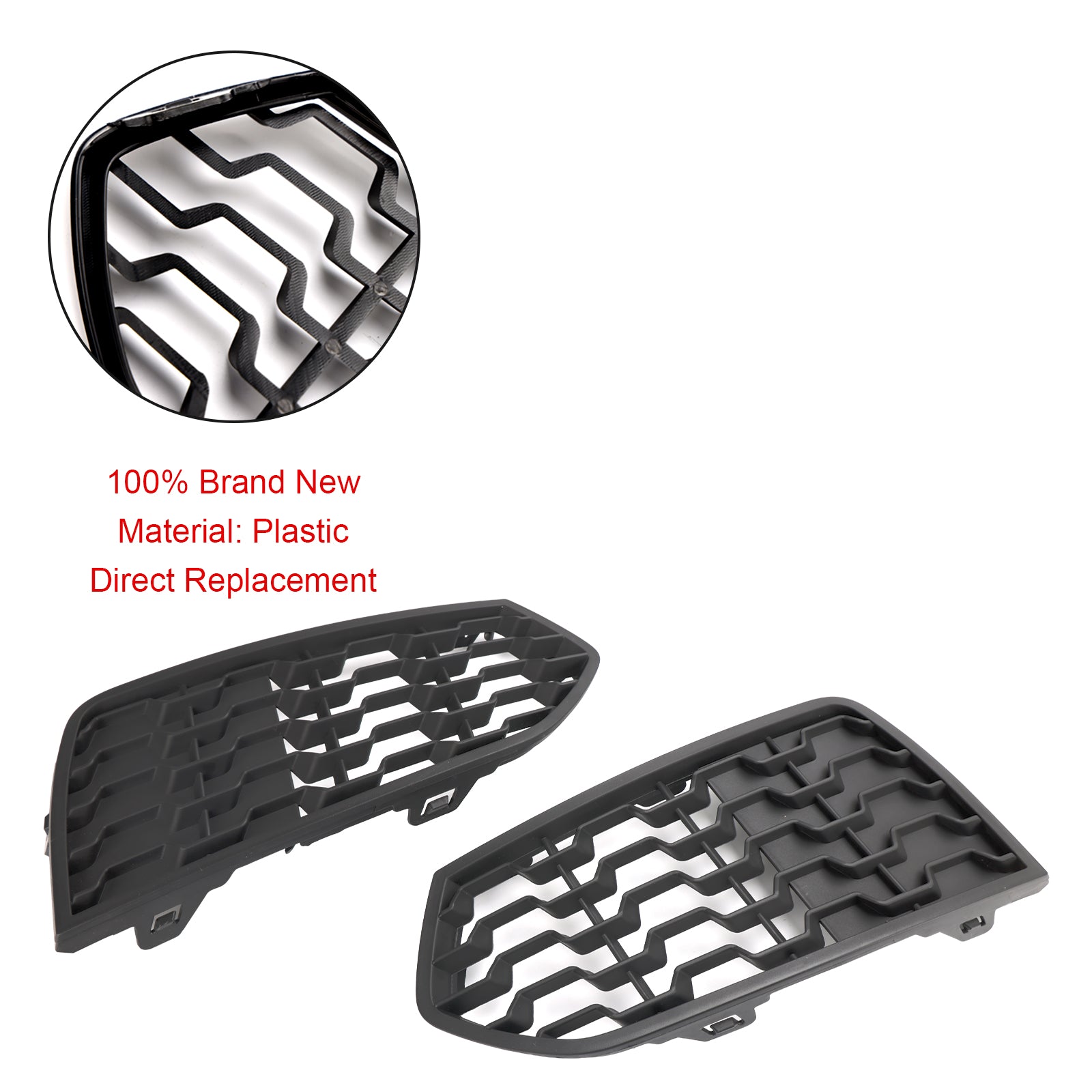 2014-2017 BMW 2-Series F23 Front Bumper M Fog Light Grilles Grill 2PCS