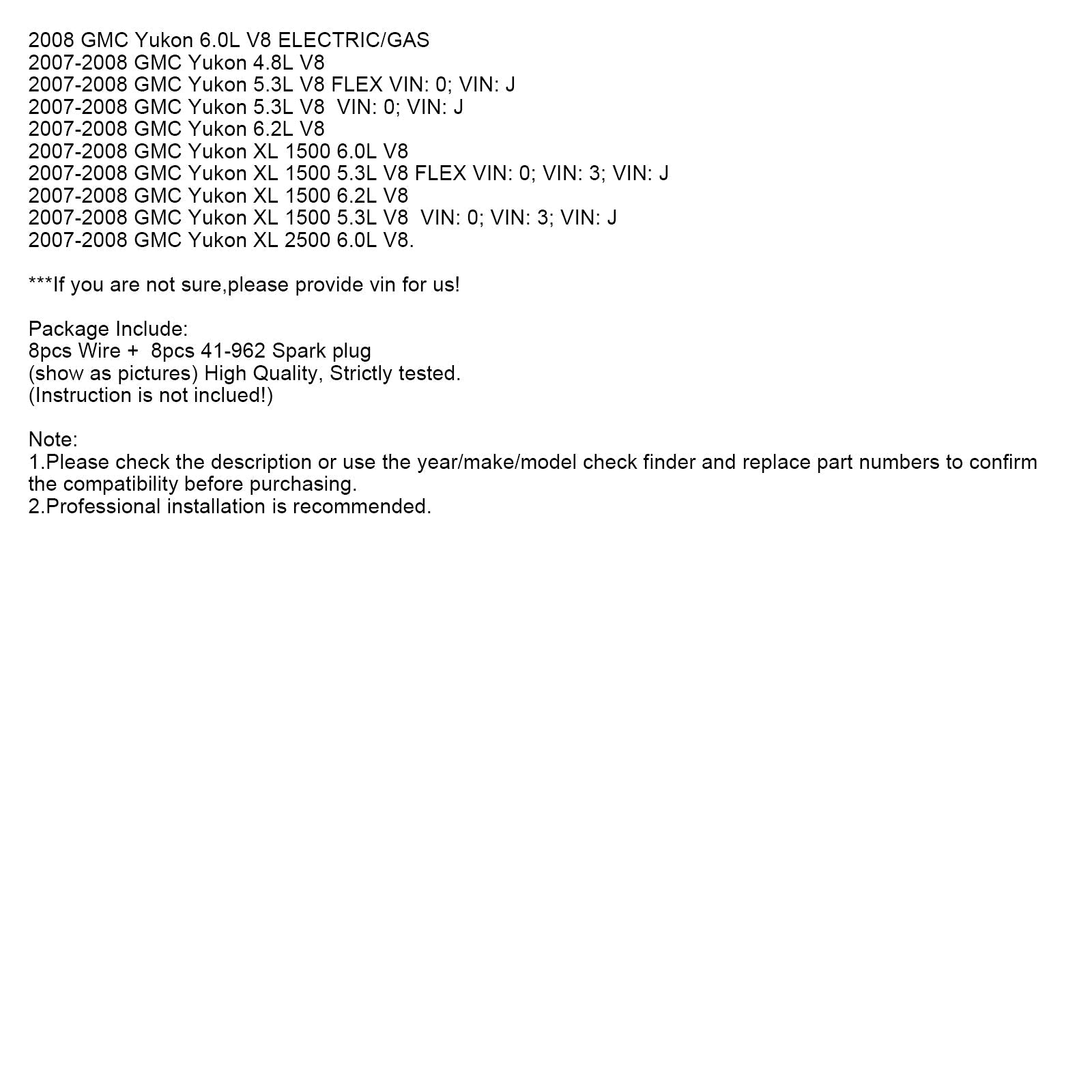 2008 Buick Allure 5.3L V8 PROCHILES + FILS 10,5 mm Ensemble 19299585 8PCS