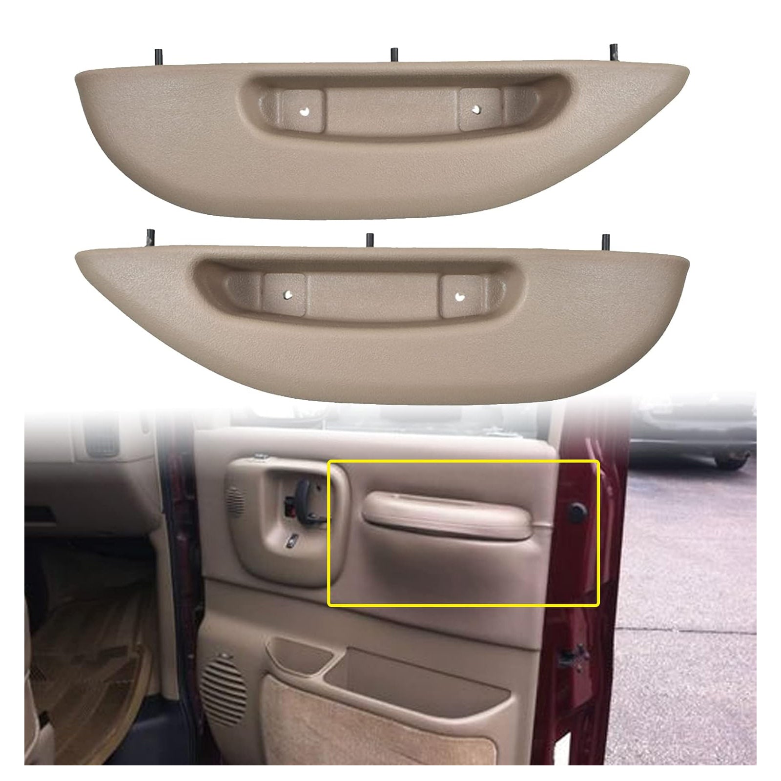 1996-2002 GMC Savana 1500/2500/3500 2 pièces accoudoir de porte Van couvercle de poignée de traction 12376622