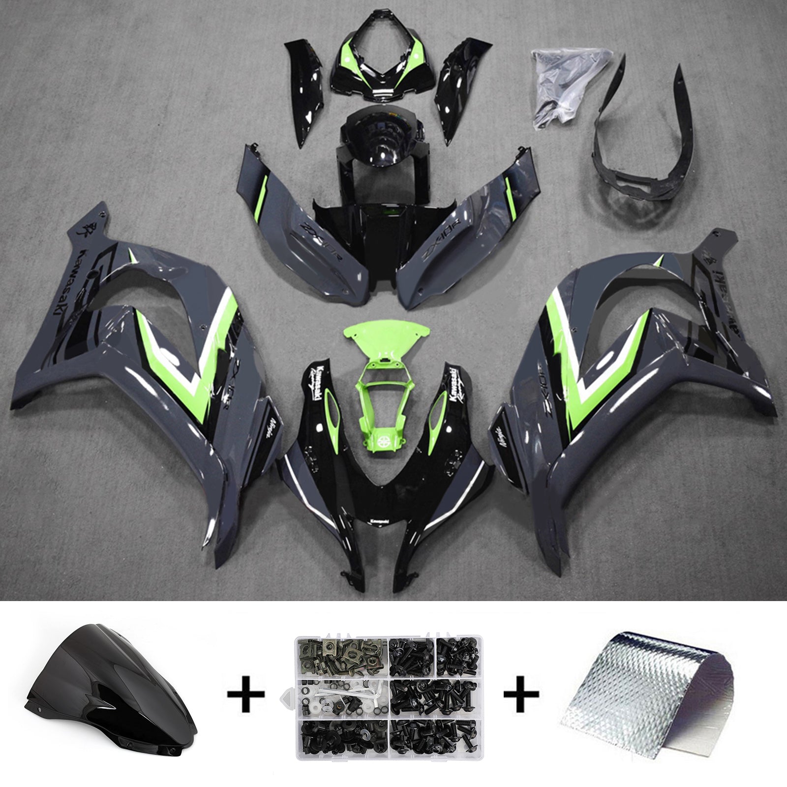 Injection Fairing Kit Bodywork Plastic ABS fit For Kawasaki ZX10R 2016-2020