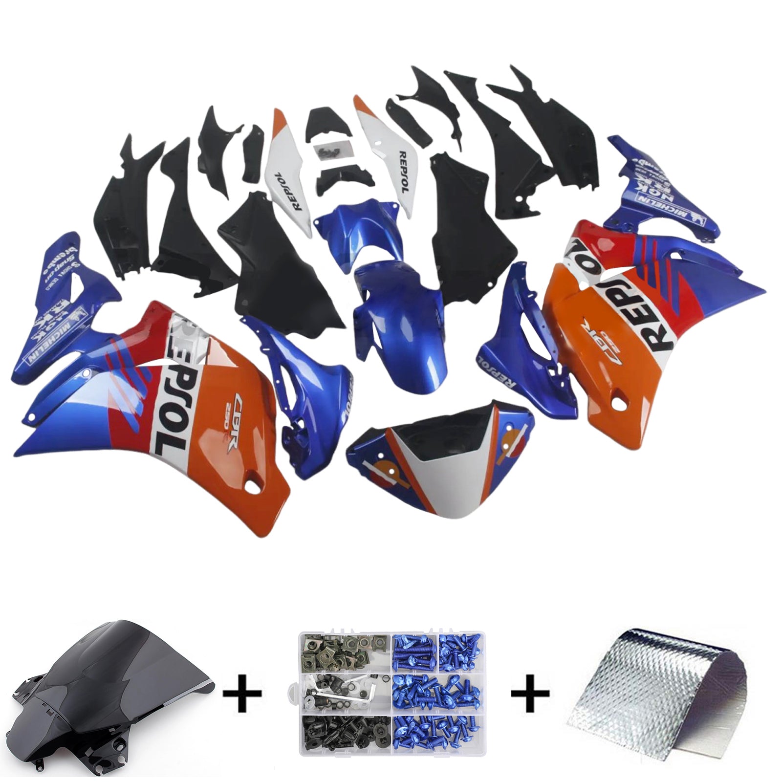 2011-2015 Honda CBR250R Kit de carénage injection de carrosserie en plastique Abs