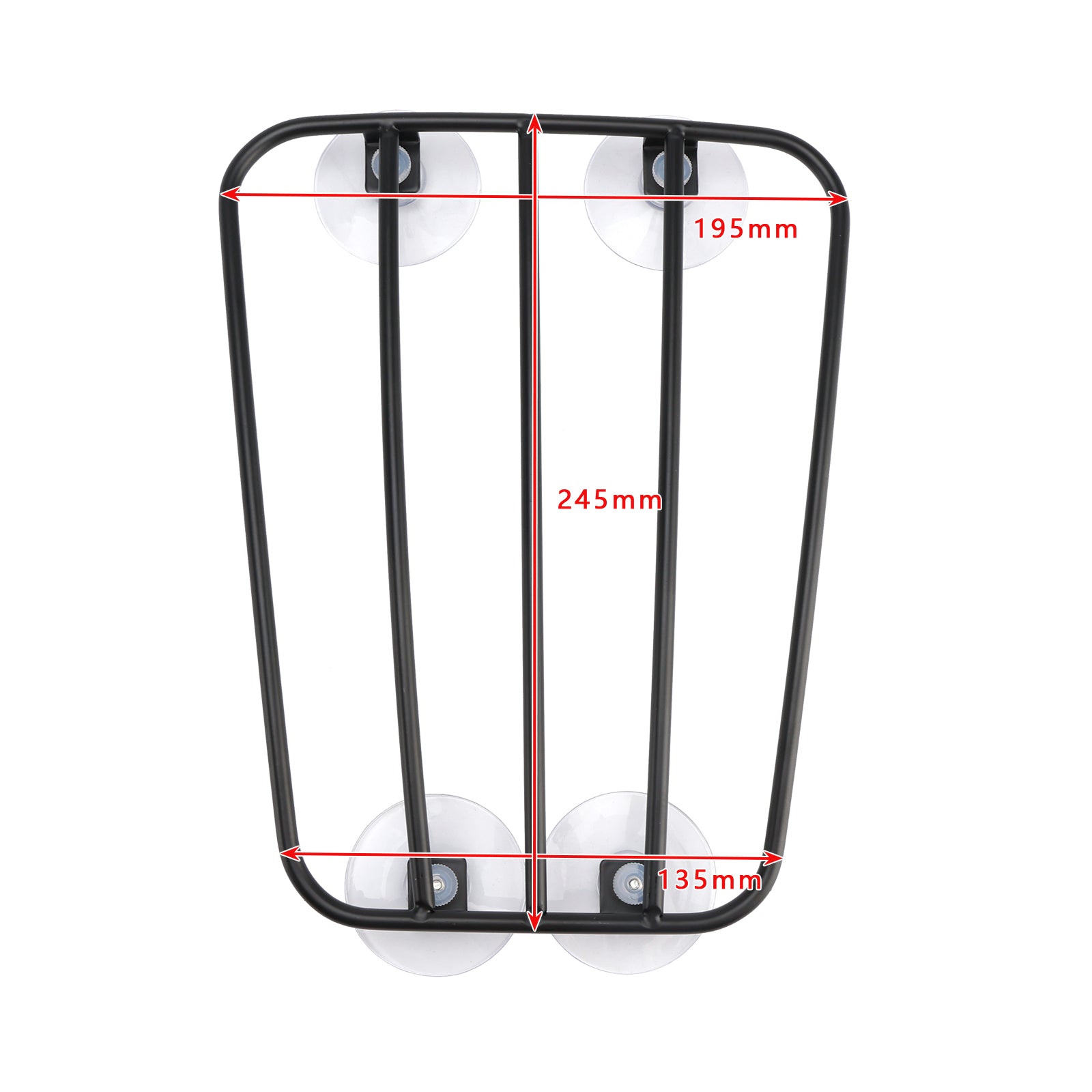 Classic Style Motorcycle Black Universal Parcel Tank Rack Carrier w/Suction Cups