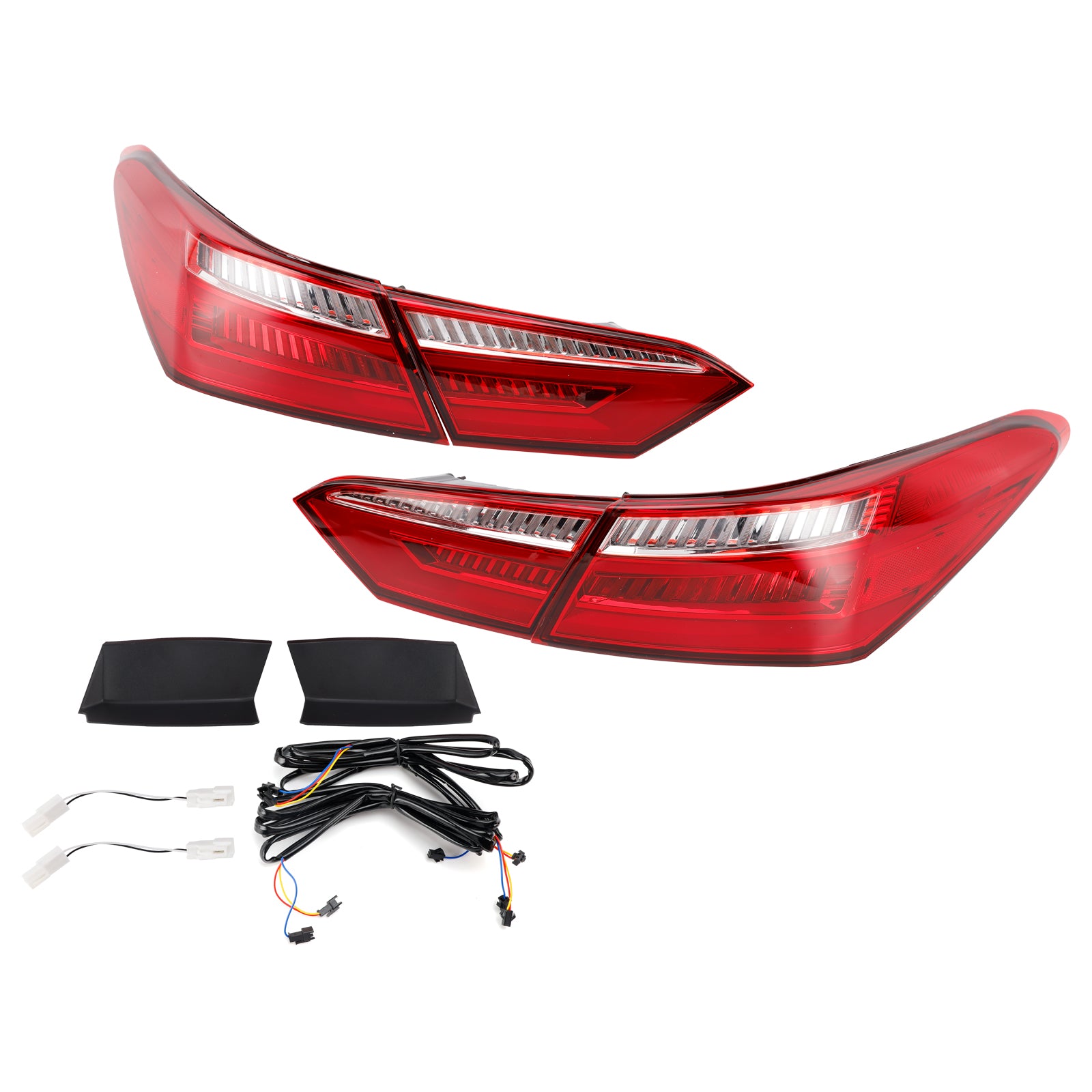 2016-2021 For Toyota Camry Sedan 4DR Left+ Right Red Rear LED Brake Tail Lights