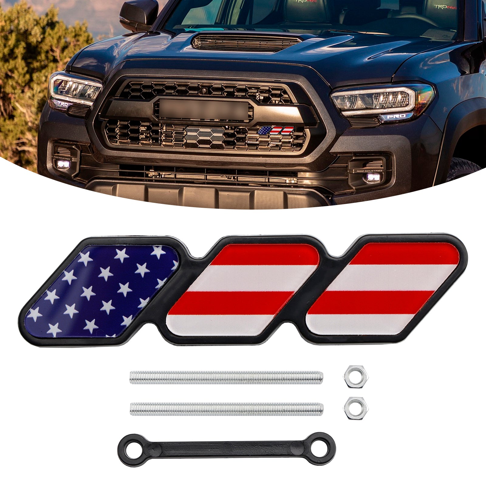 Tri-Color Grille Badge Emblem Auto-accessoires voor Toyota Tacoma TRD Tundra RAV4