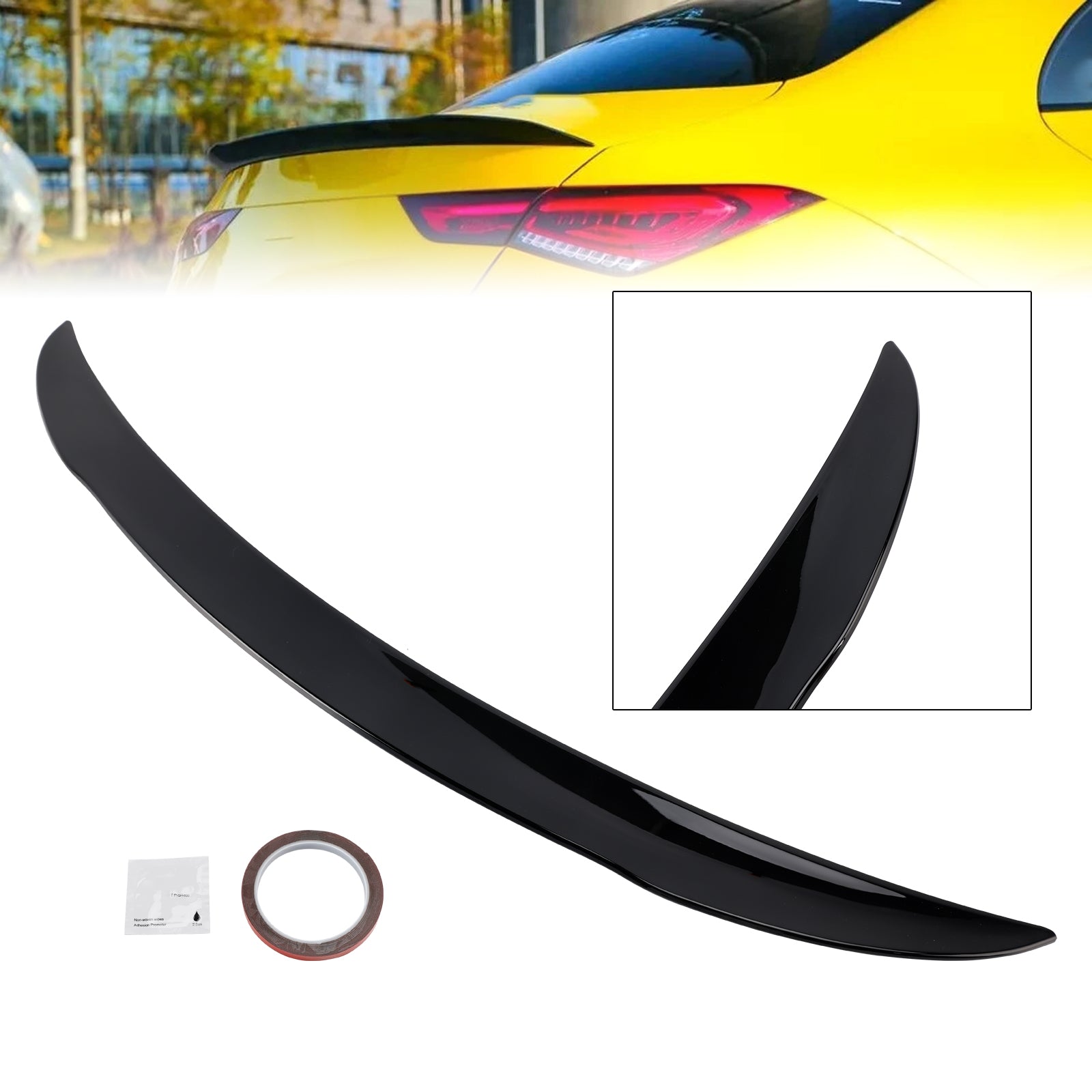 Glanset svart bakspoiler til Mercedes-Benz CLA-Klasse W118 C118 2019+