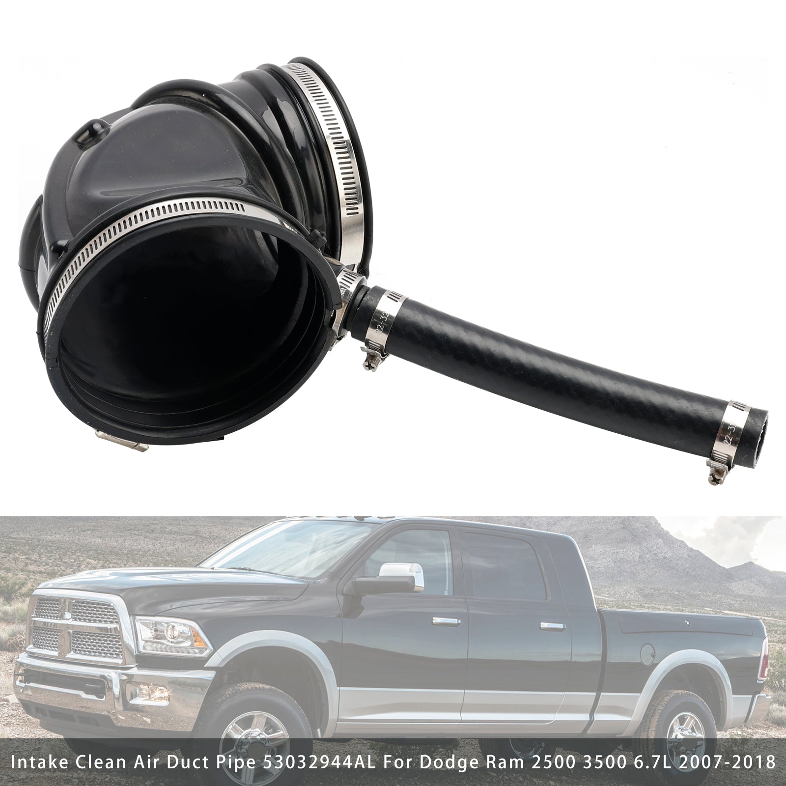 2007-2018 Dodge Ram 2500 3500 6.7L Adke Clean Air Air Conduit 53032944AL 53032944AC