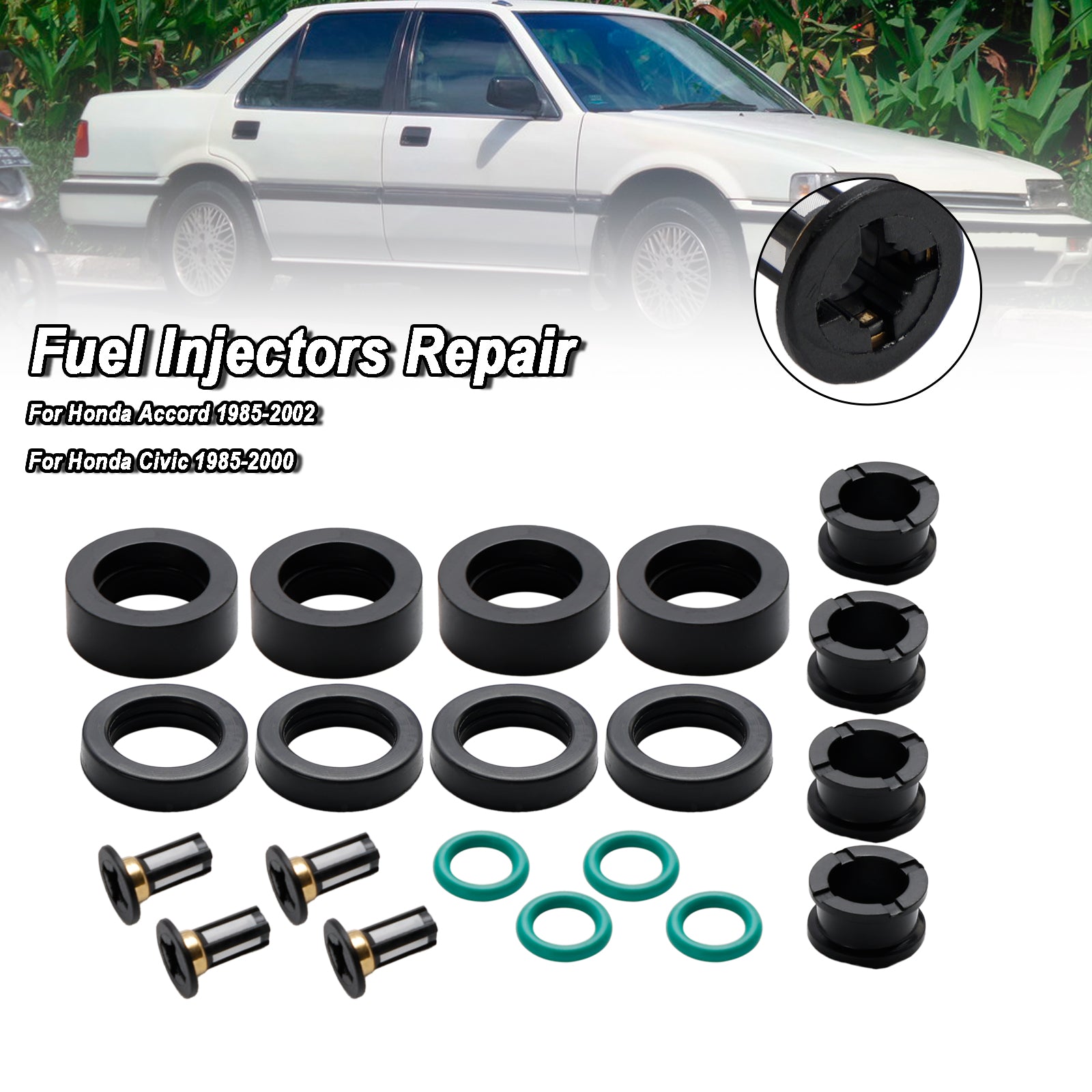 Reparatieset voor brandstofinjector O-ringen afdichtingen geschikt voor Honda Accord 1985-2002 Civic CRX